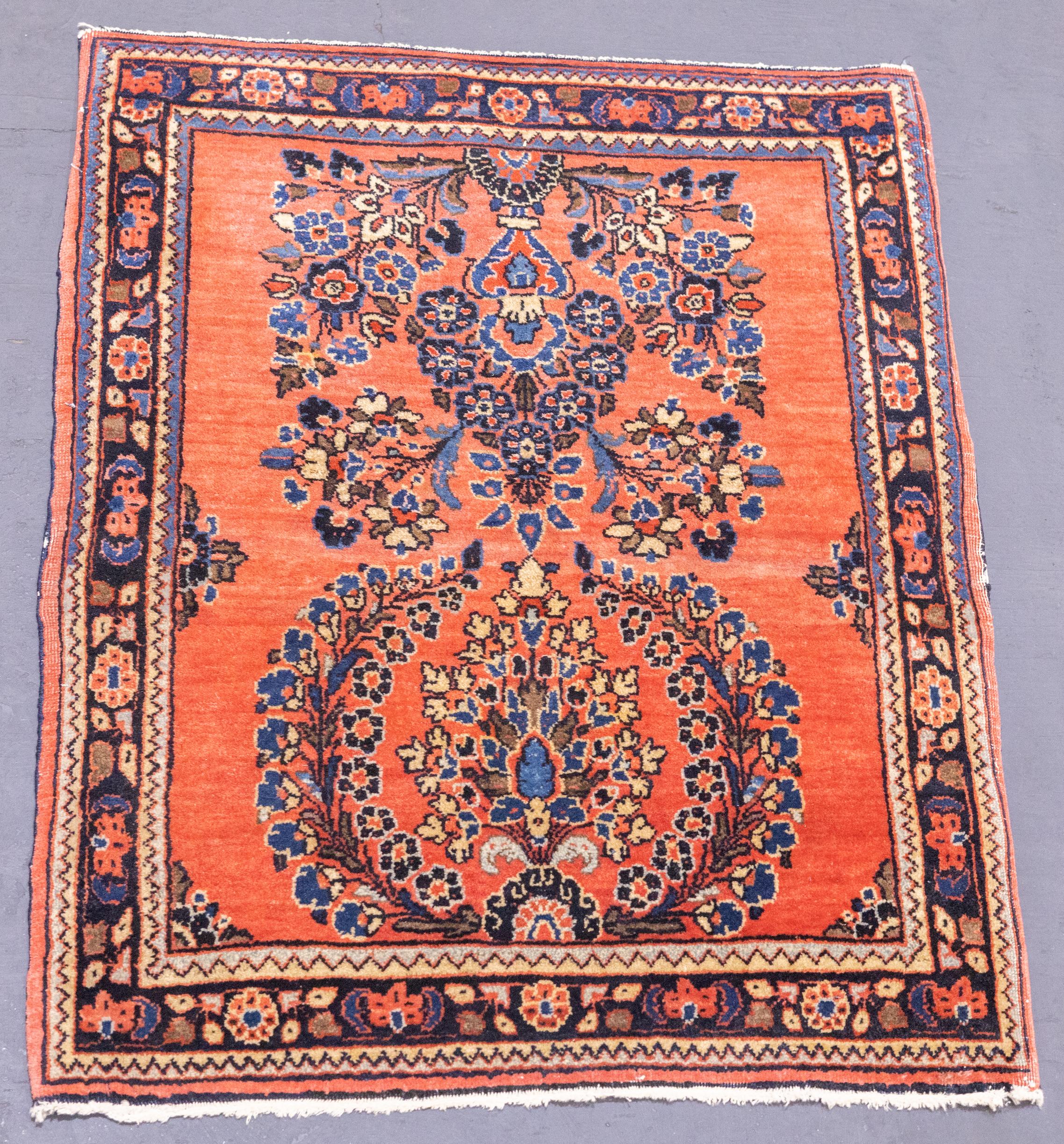Antiker persischer Mohajeran Sarouk-Teppich aus Sarouk, 2'0