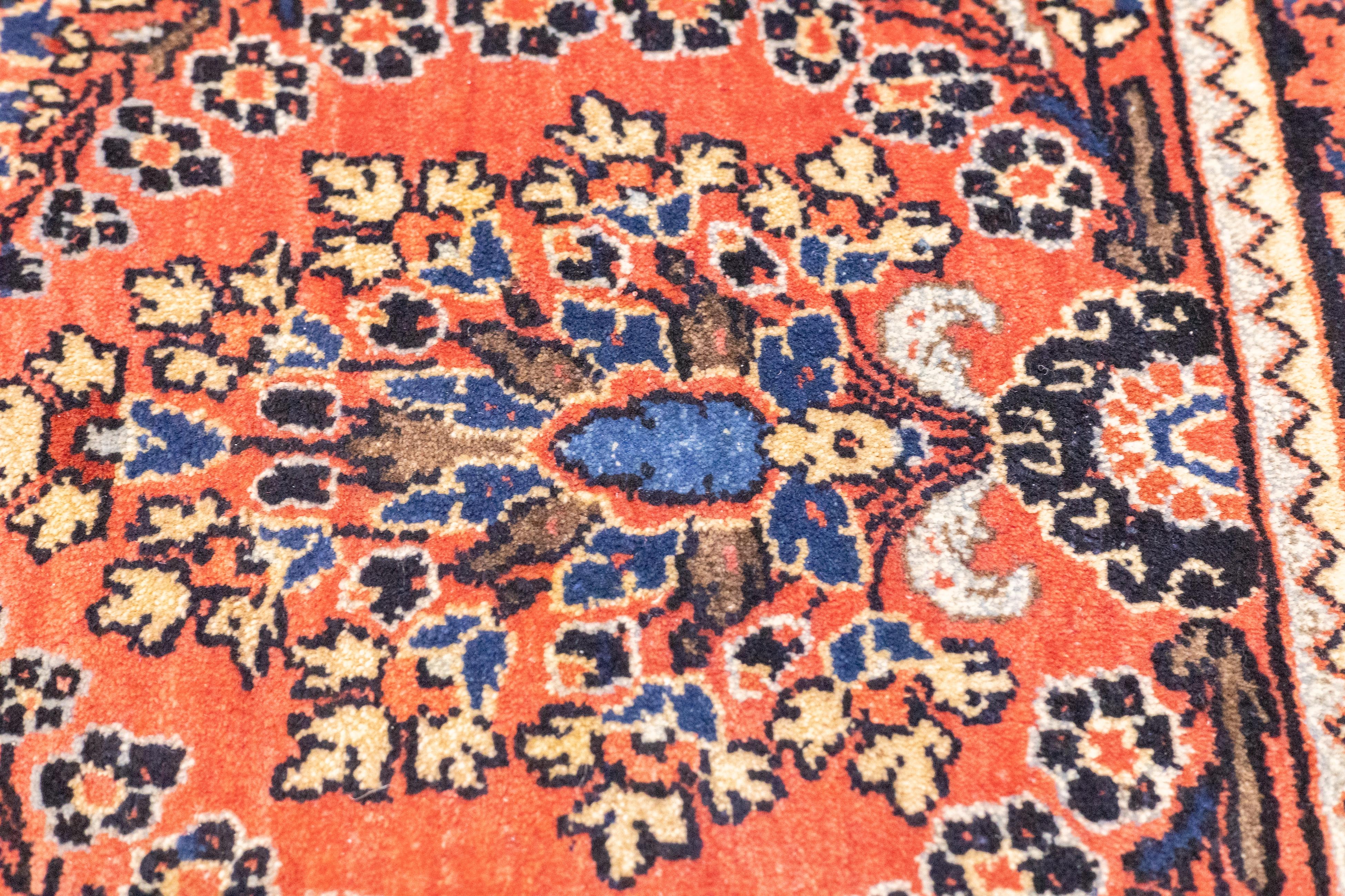 Antiker persischer Mohajeran Sarouk-Teppich aus Sarouk, 2'0