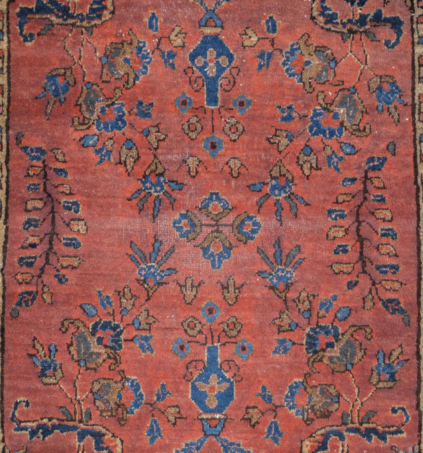 Antiker persischer Mohajeran Sarouk-Teppich aus Sarouk, 2'1'' x 2'4'' (Persisch) im Angebot