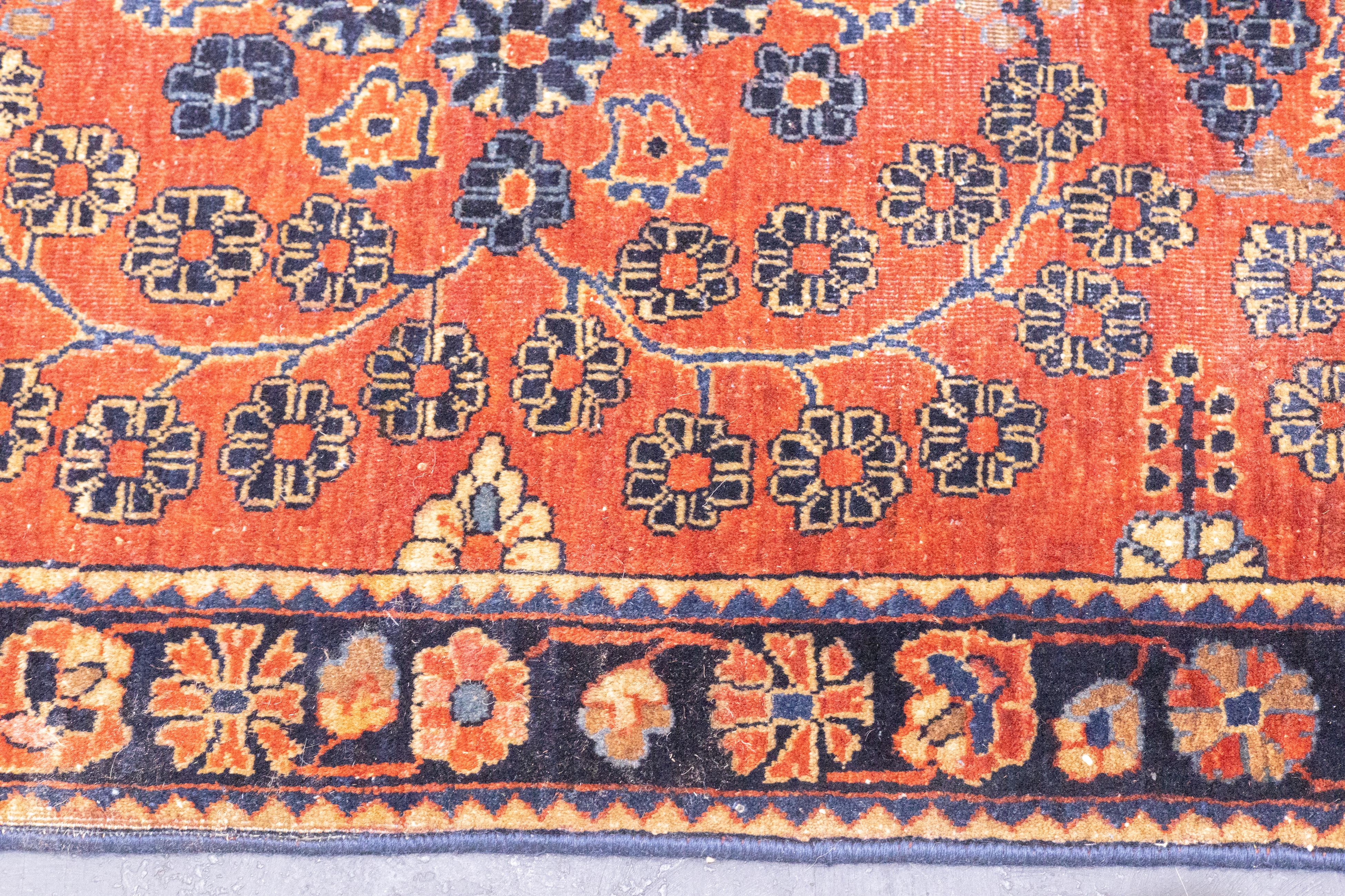 Wool Fine Antique Persian Mohajeran Sarouk Rug 2'5'' x 4'9'' For Sale