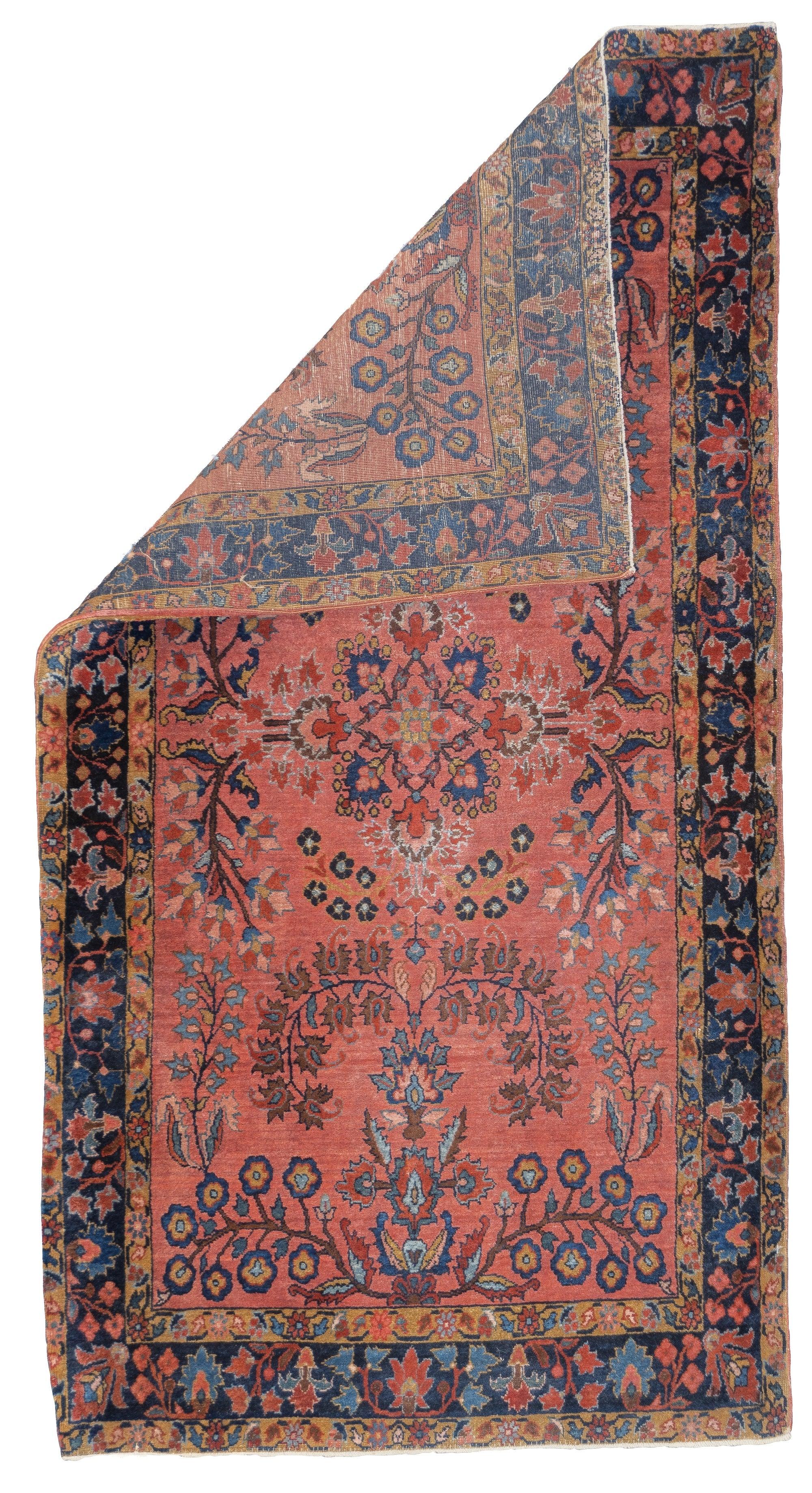 Feiner antiker persischer Mohajeran Sarouk-Teppich 2'6'' x 4'10''. Die gut geknüpften Dorfteppiche aus dem Gebiet von Arak/Sultanabad, insbesondere die 