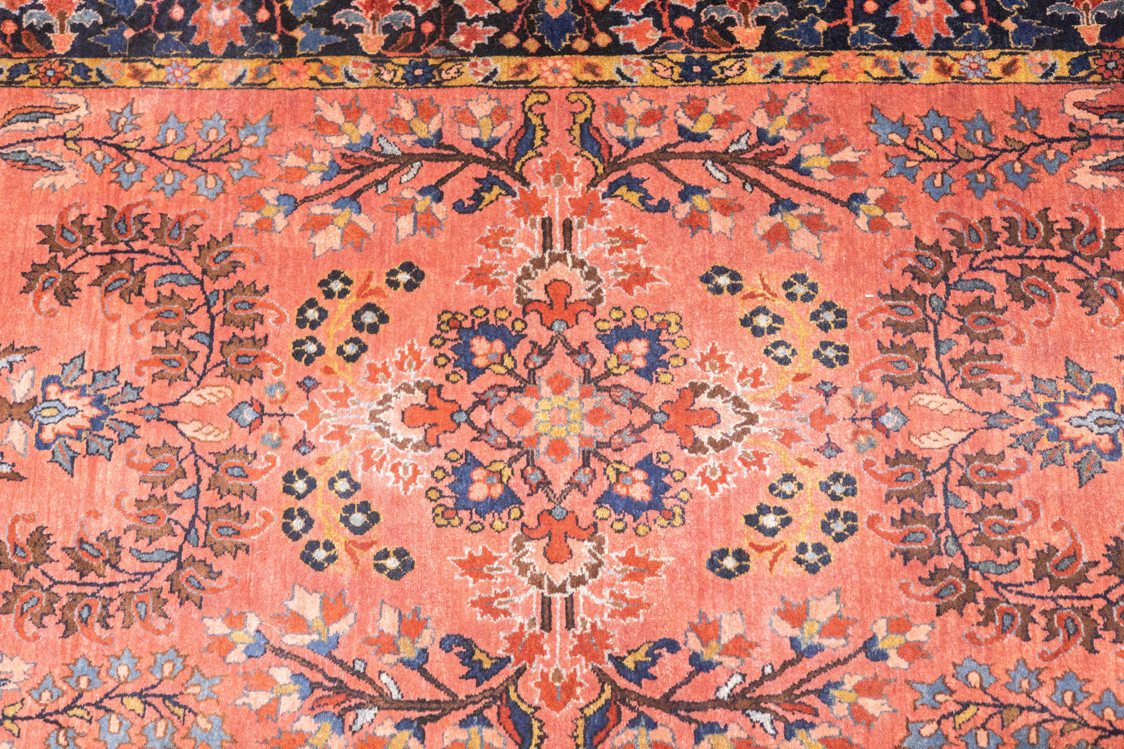 Antiker persischer Mohajeran Sarouk-Teppich aus Sarouk, 2'6'' x 4'10'' im Zustand „Gut“ im Angebot in New York, NY