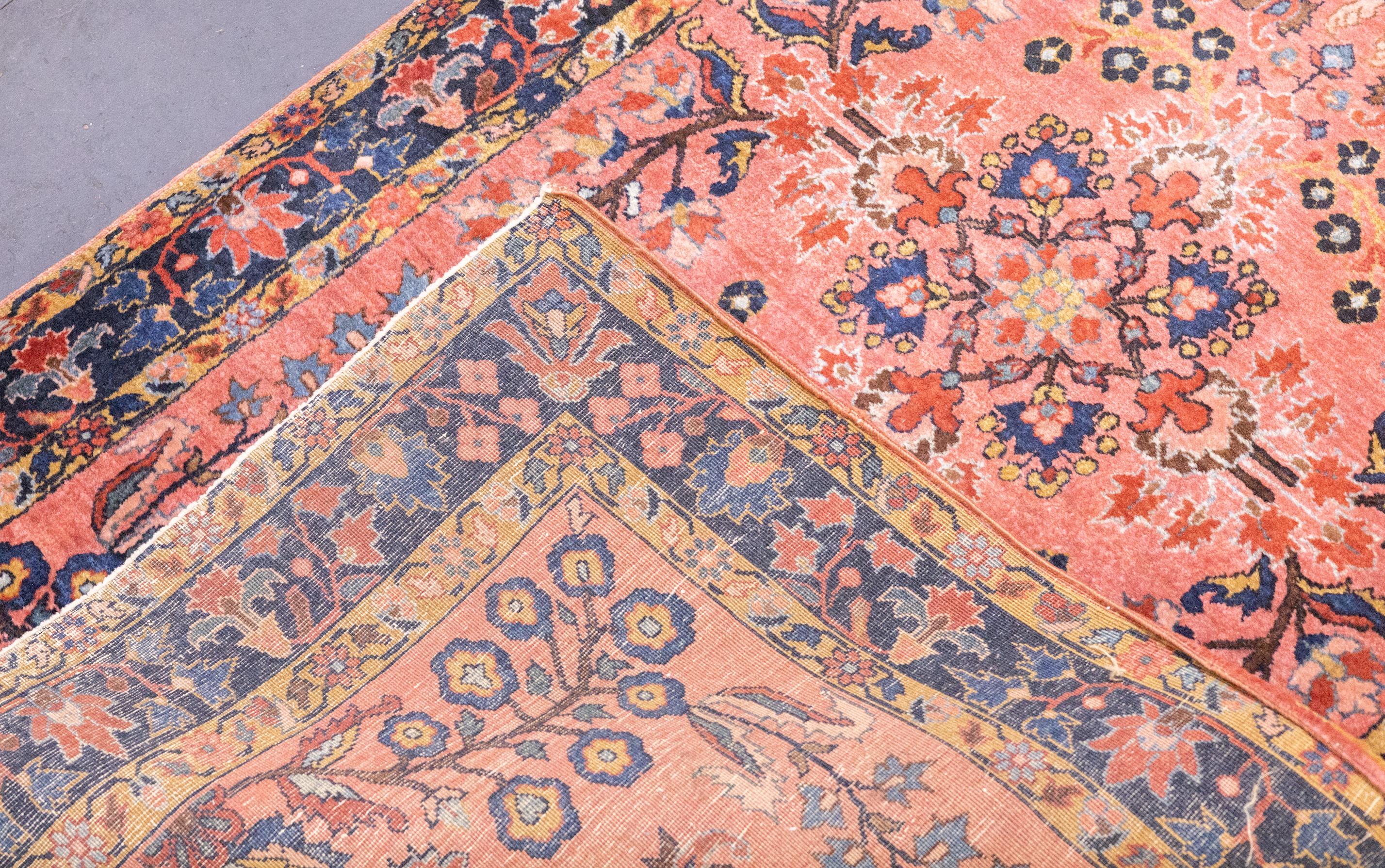 Antiker persischer Mohajeran Sarouk-Teppich aus Sarouk, 2'6'' x 4'10'' im Angebot 2