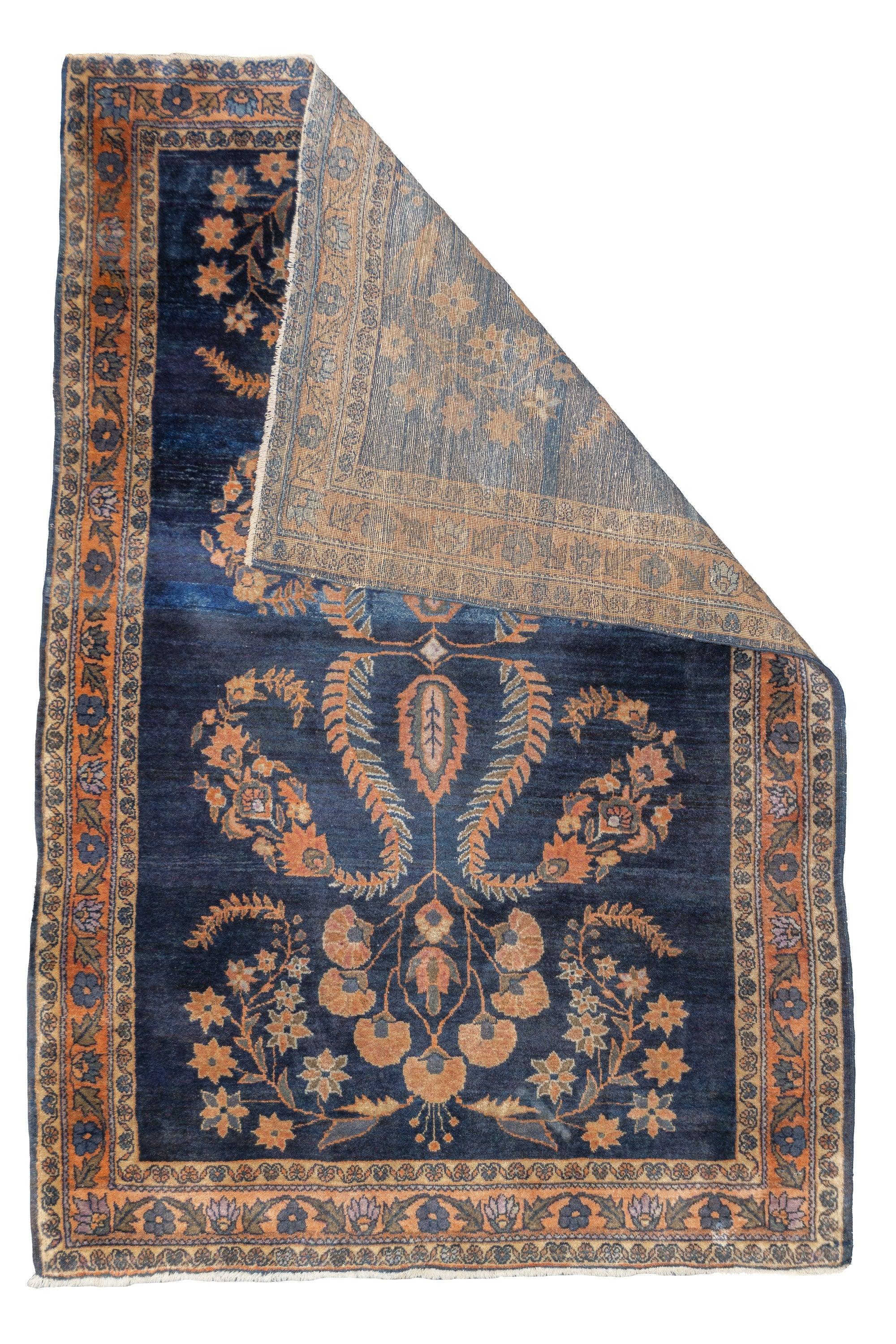 Feiner antiker persischer Mohajeran Sarouk Teppich 3'4'' x 4'11'' . Die gut geknüpften Dorfteppiche aus dem Gebiet von Arak/Sultanabad, insbesondere die 