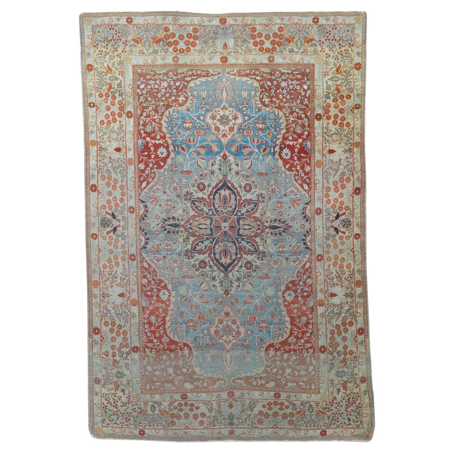 Fine Antique Persian Mohtasham Kashan Rug 4’5” x 6’6”