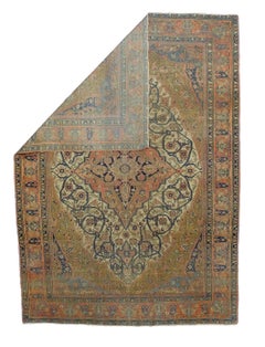 Fine Antique Persian Mohtasham Kashan Rug 4’7” x 6’5”