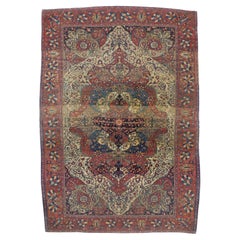 Fina Alfombra Persa Antigua Mohtasham Kashan 6'11" x 10'0"