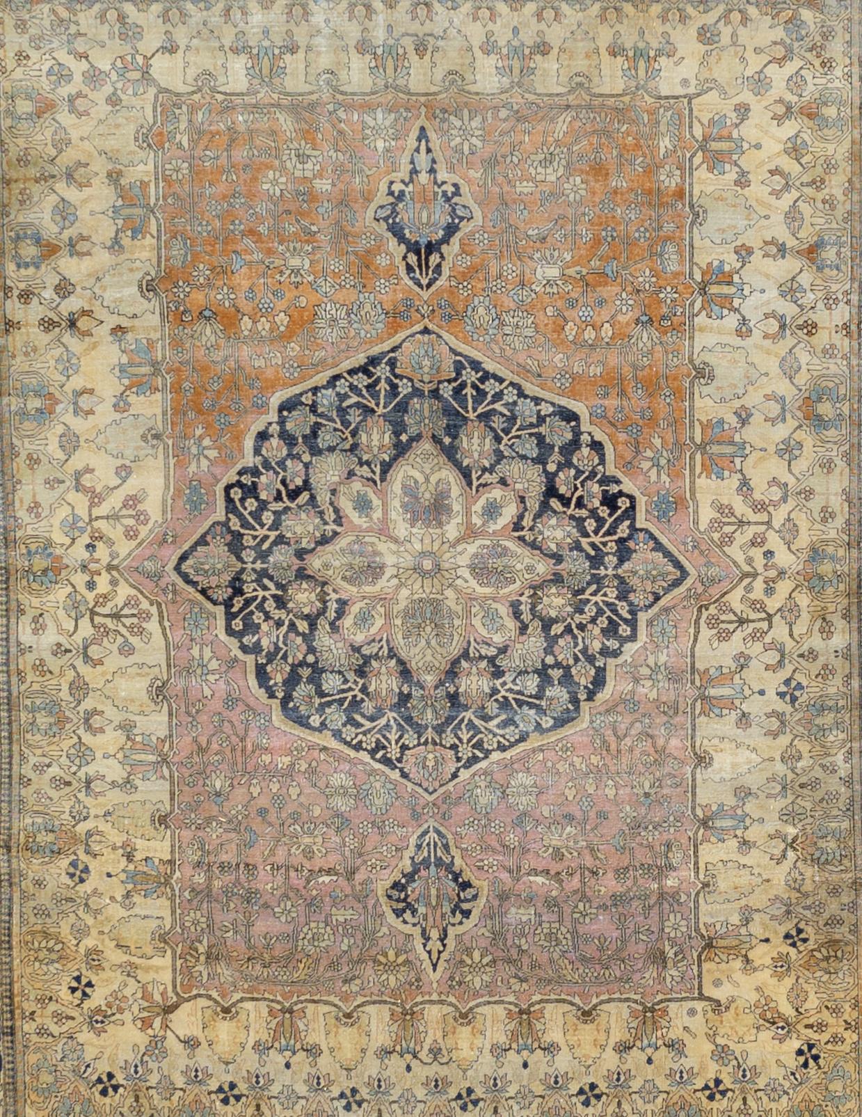 Feiner antiker persischer Mohtasham Kashan Teppich 7'6 x 9'7 (Persisch) im Angebot