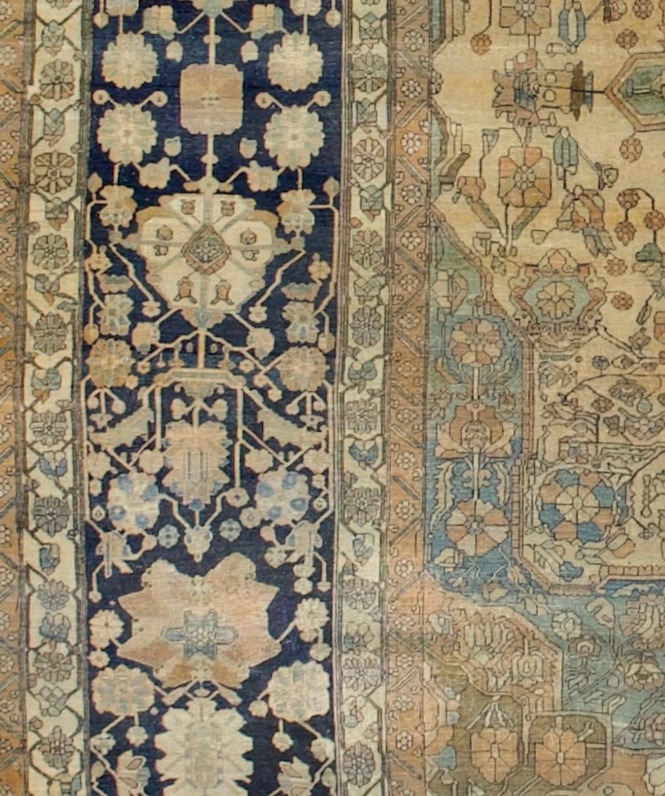 XIX secolo Tappeto antico persiano Mohtasham Kashan 9'6