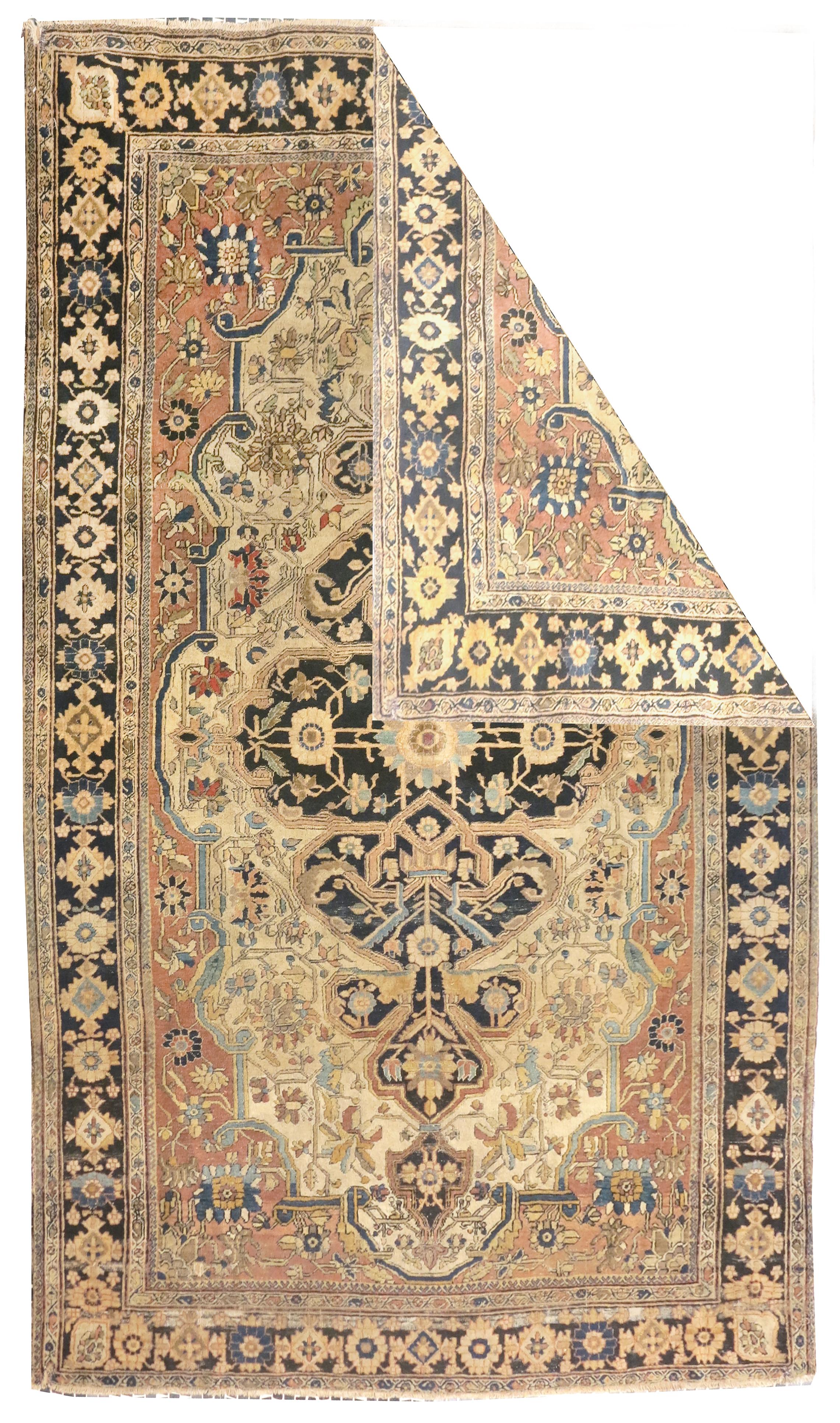 Other Fine Antique Persian Mohtasham Kashan Rug, Hand Knotted, circa 1890