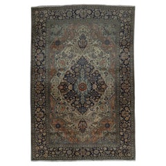 Fine Antique Persian Mohtasham Kashan Wool Rug 4’3" x 6’7"