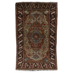 Fine Antique Persian Mohtasham Kashan Wool Rug 4'5" x 7’9”