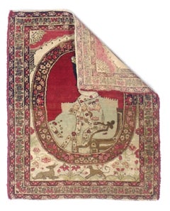 Fine Antique Persian Pictorial Lavar Kerman Rug 2'0" x 2’6"