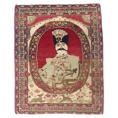 Fine Antique Persian Pictorial Lavar Kerman Rug 2'0" x 2’6"