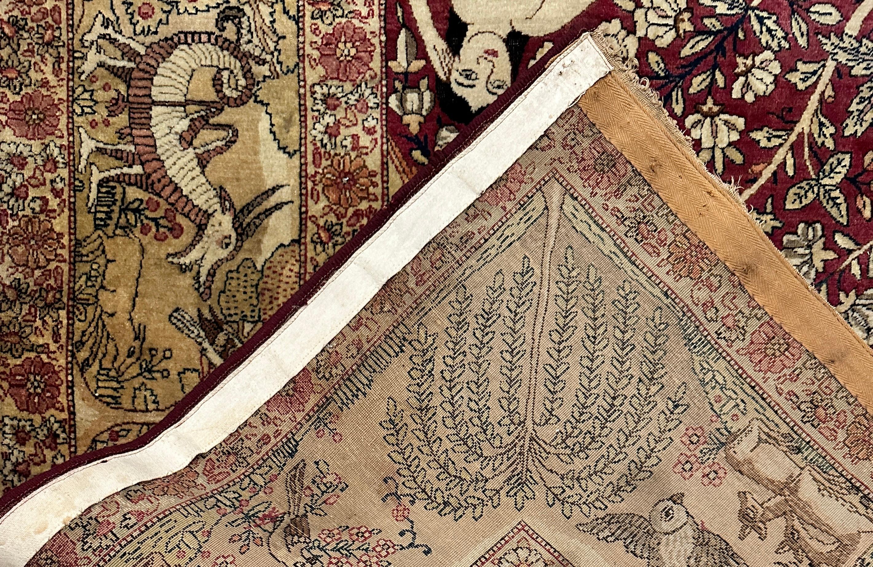 Fine Antique Persian Pictorial Rug For Sale 4