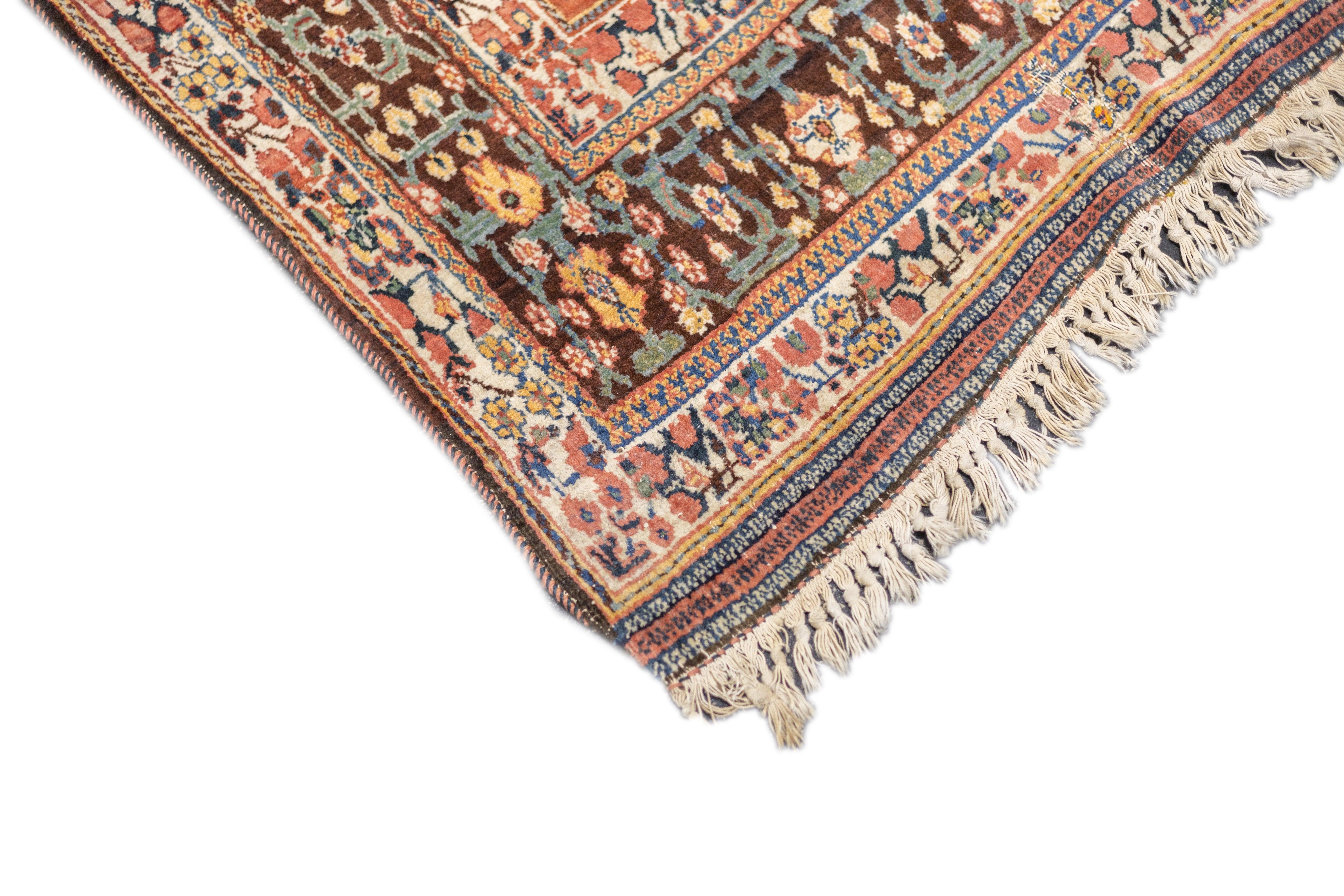 Hand-Knotted Fine Antique Persian Qashqai Rug 5'7'' x 8'10'' For Sale