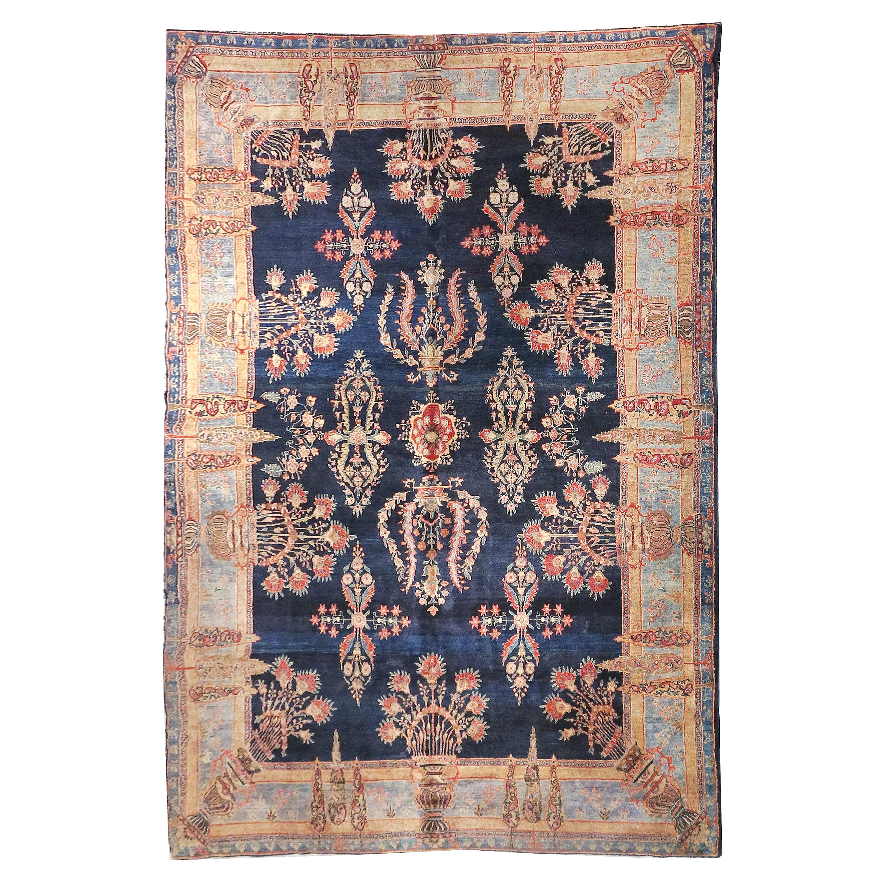 Antique Persian Farahan Sarouk Area Rug