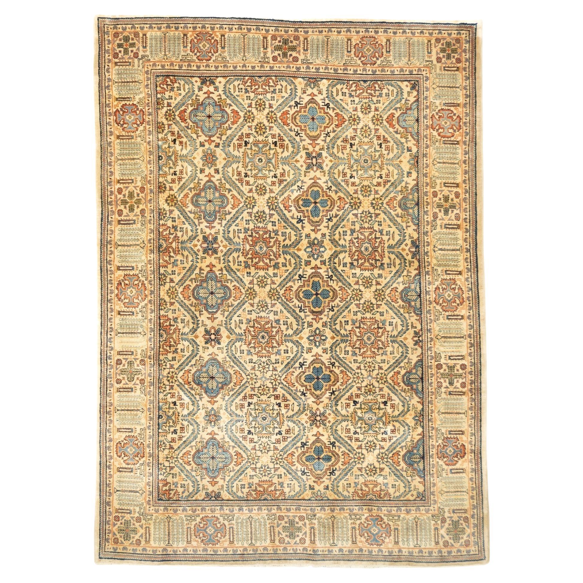 Fina alfombra persa antigua Sarouk 6'2'' x 8'7''