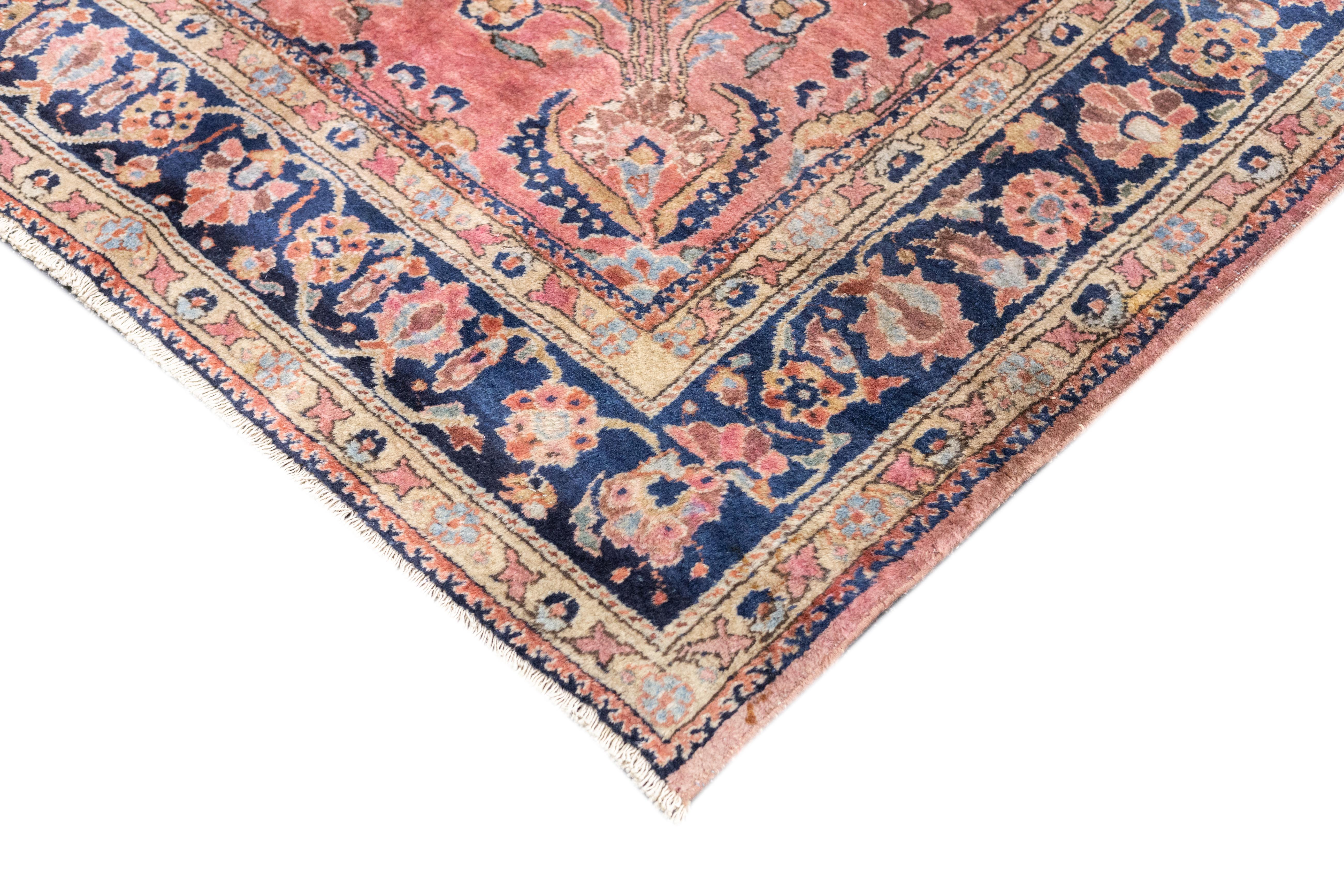 Feiner antiker persischer Sarouk-Teppich 7'0