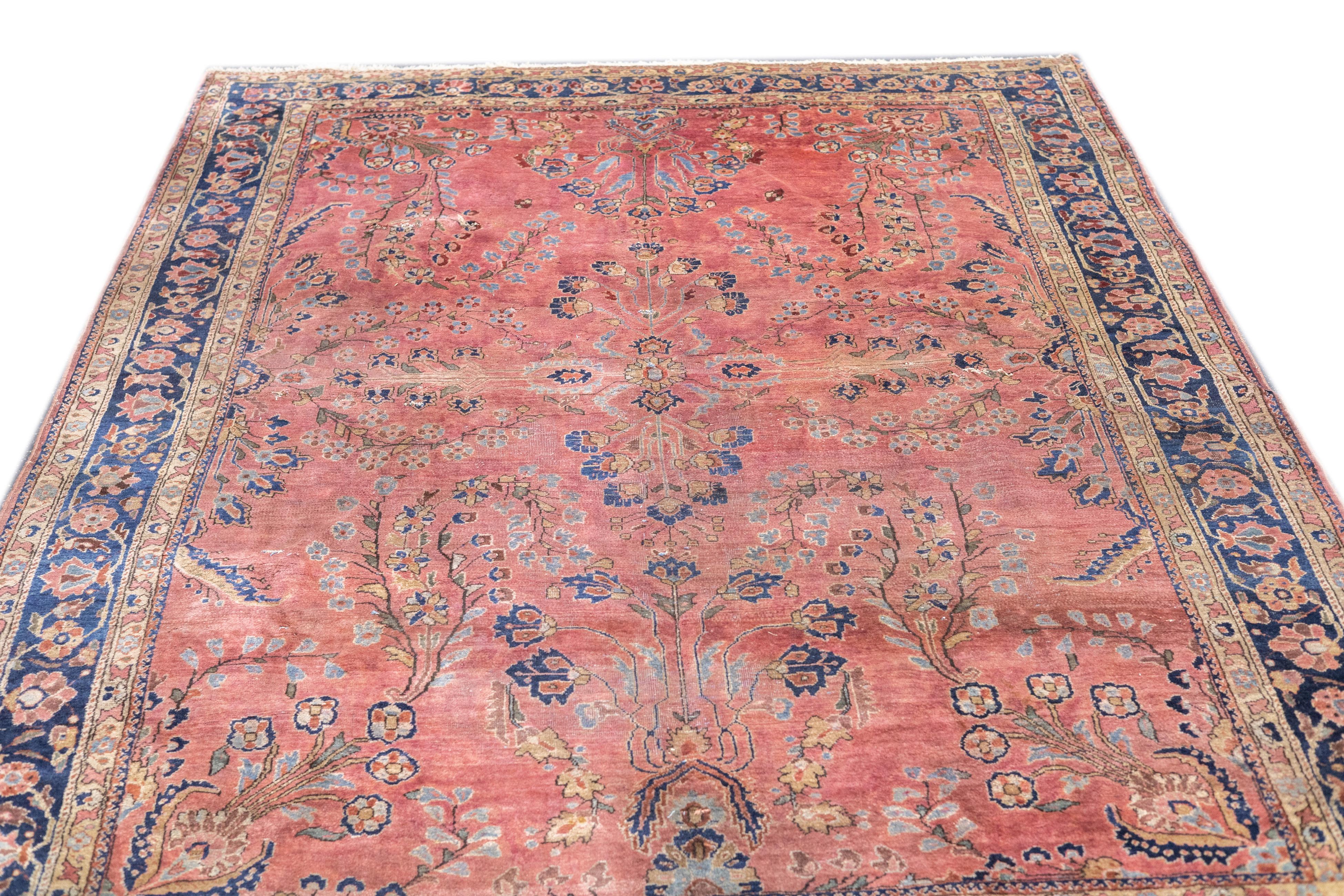 Feiner antiker persischer Sarouk-Teppich 7'0