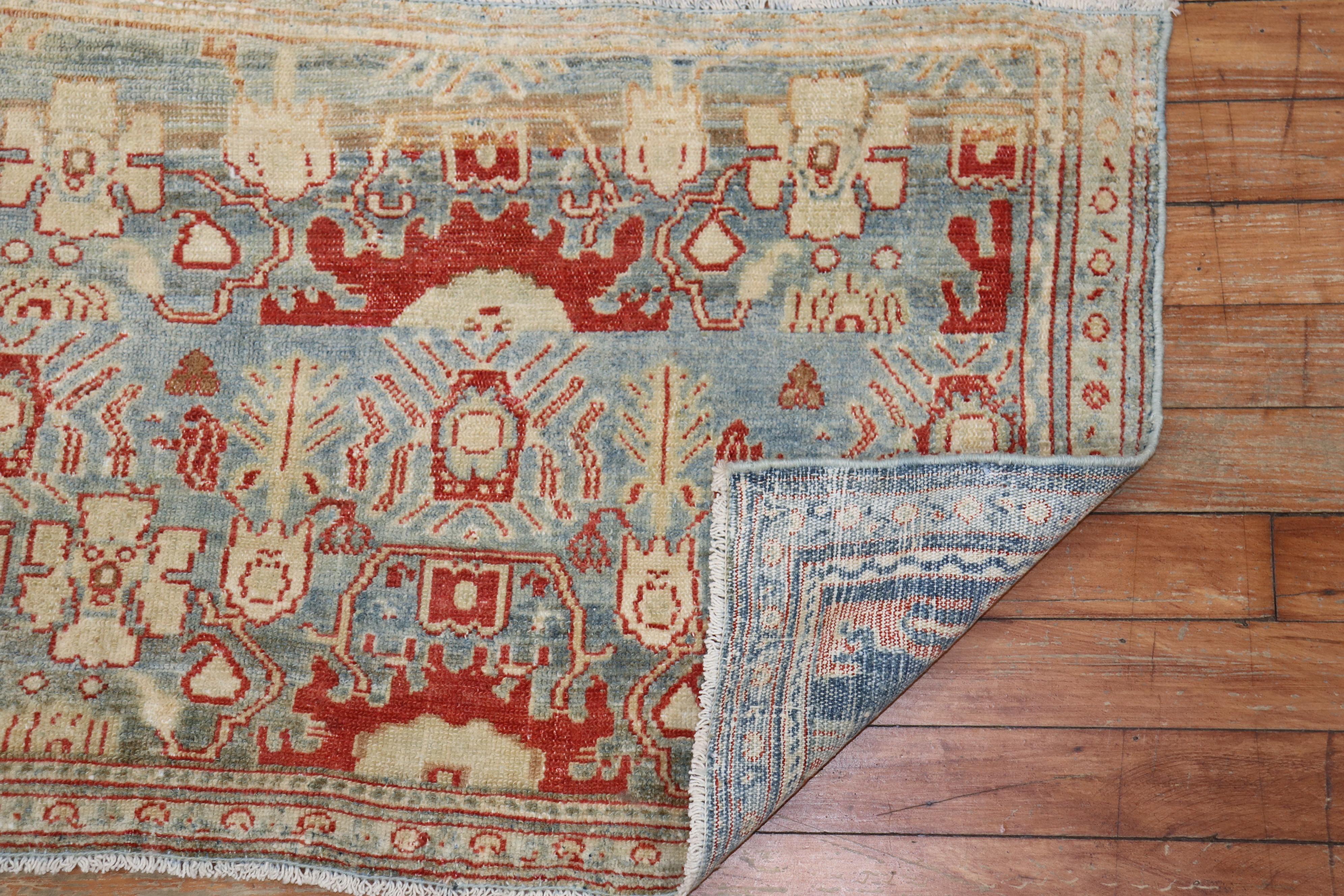 Hand-Woven Fine Antique Persian Senneh Rug Mat For Sale