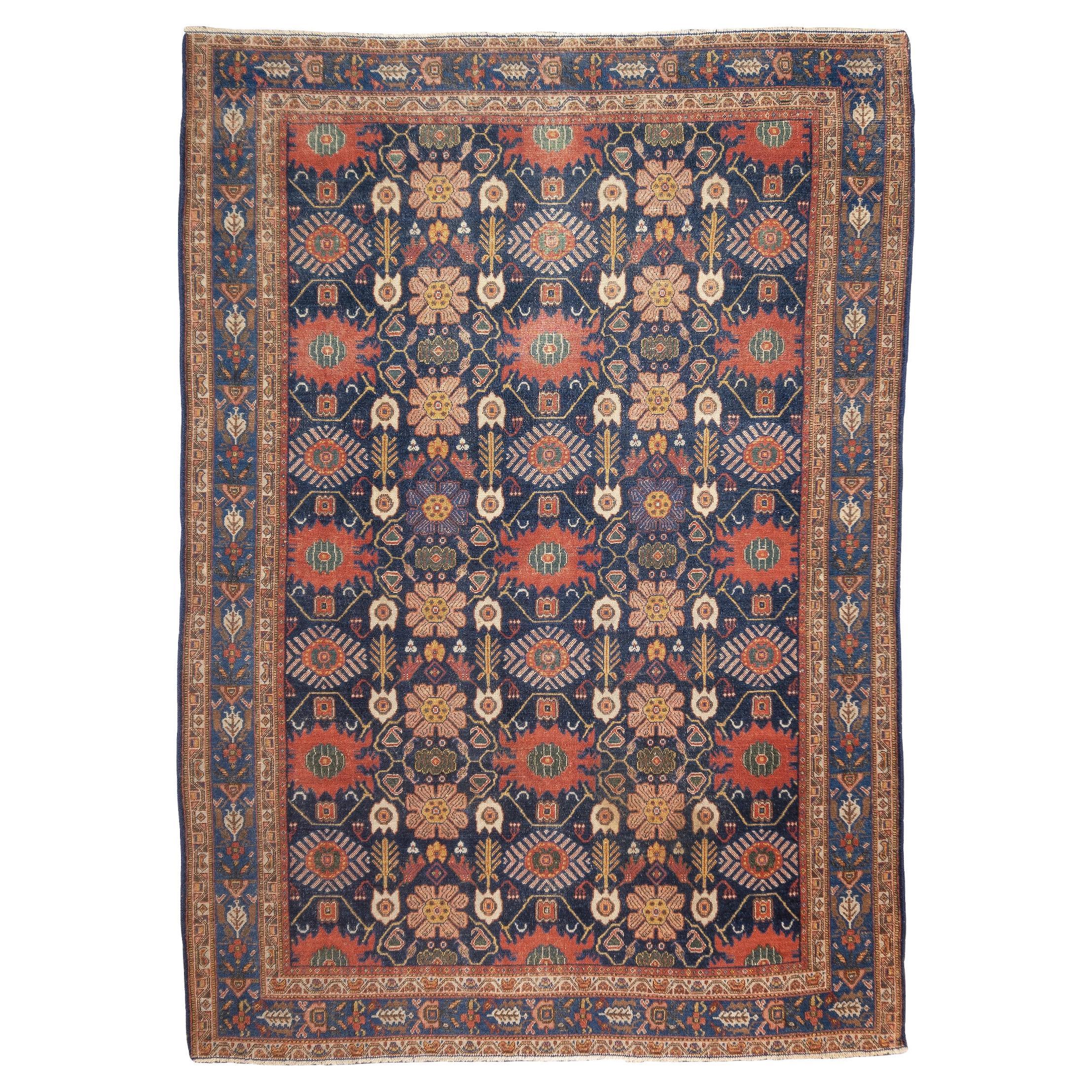 Tappeto antico in lana persiana Senneh 4'6" x 6'5"