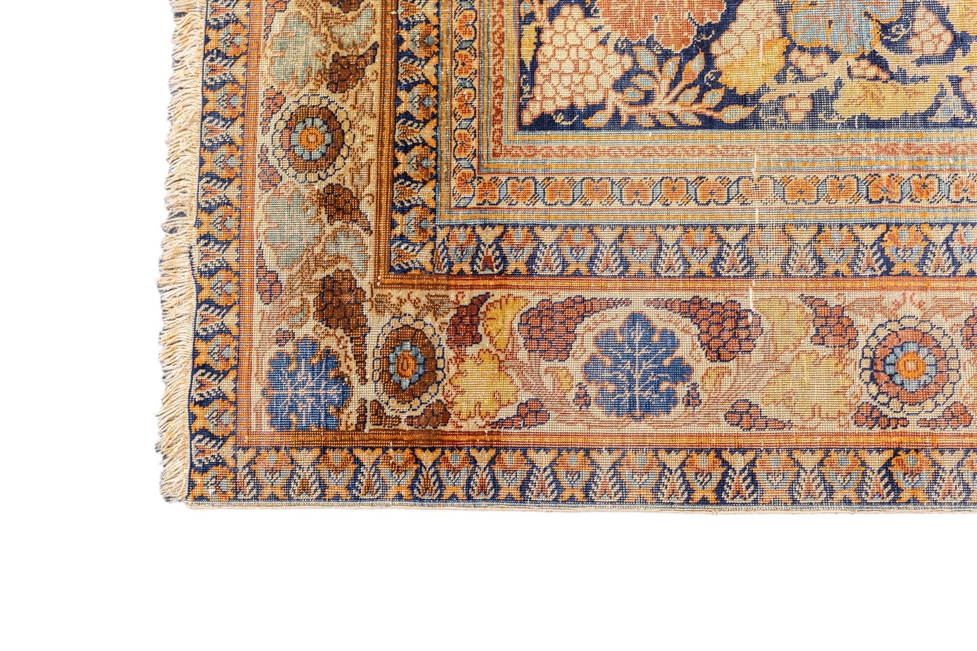 Fine Antique Persian Silk Heriz Rug 3'9'' x 5'3'' For Sale 2