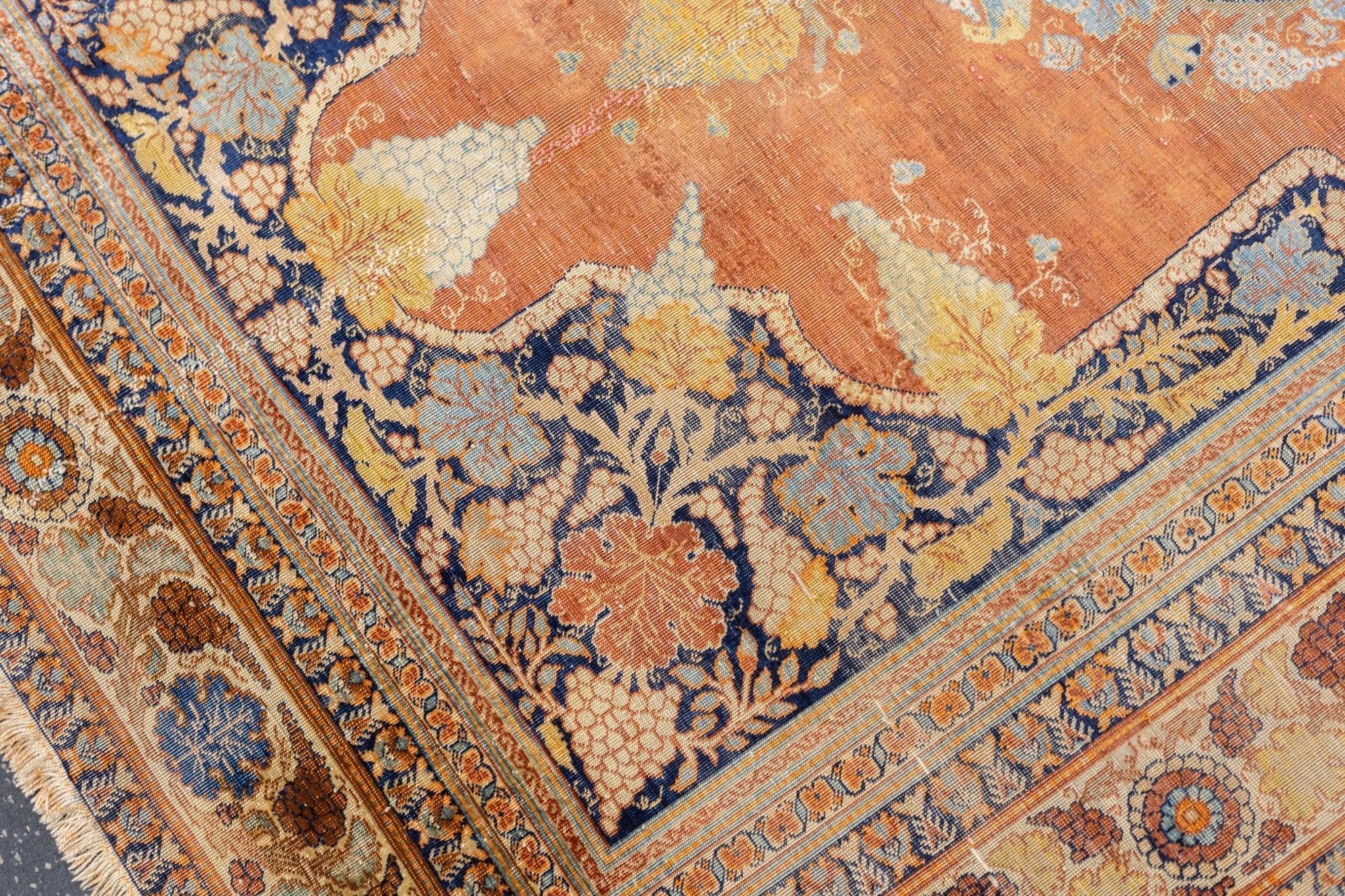 Fine Antique Persian Silk Heriz Rug 3'9'' x 5'3'' For Sale 3