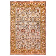 Fine Antique Persian Silk Heriz Rug. Size: 4 ft 9 in x 7 ft 2 in