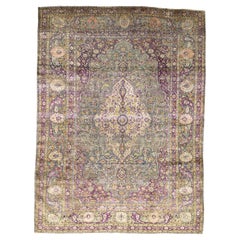 Tapis ancien en soie sur soie Mohtasham Kashan 7'5" x 10'0" (en anglais)
