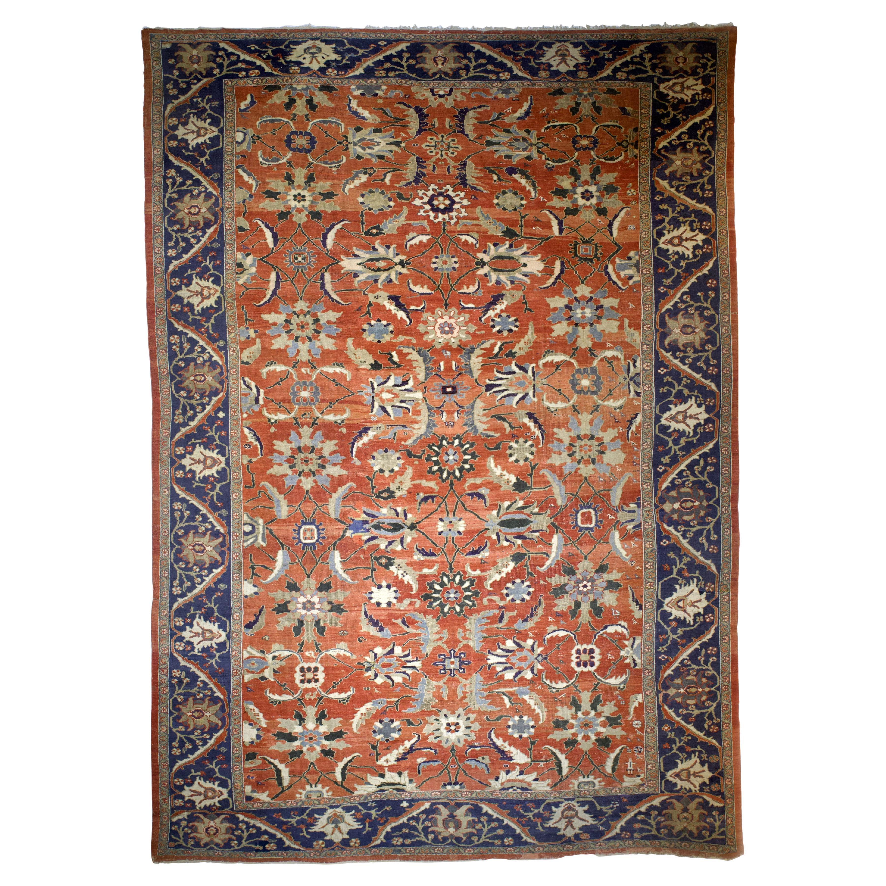 Fine Antique Persian Sultanabad Mahal Rug 12'10" x 17’8"