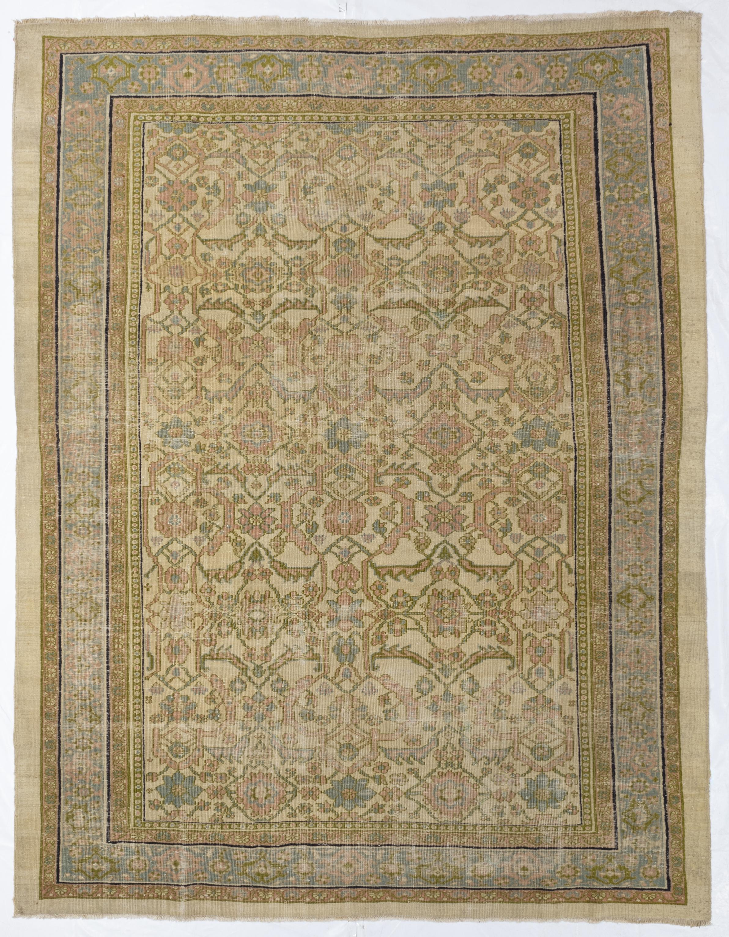 Feiner antiker persischer Sultanabad-Mahal-Teppich 7'0