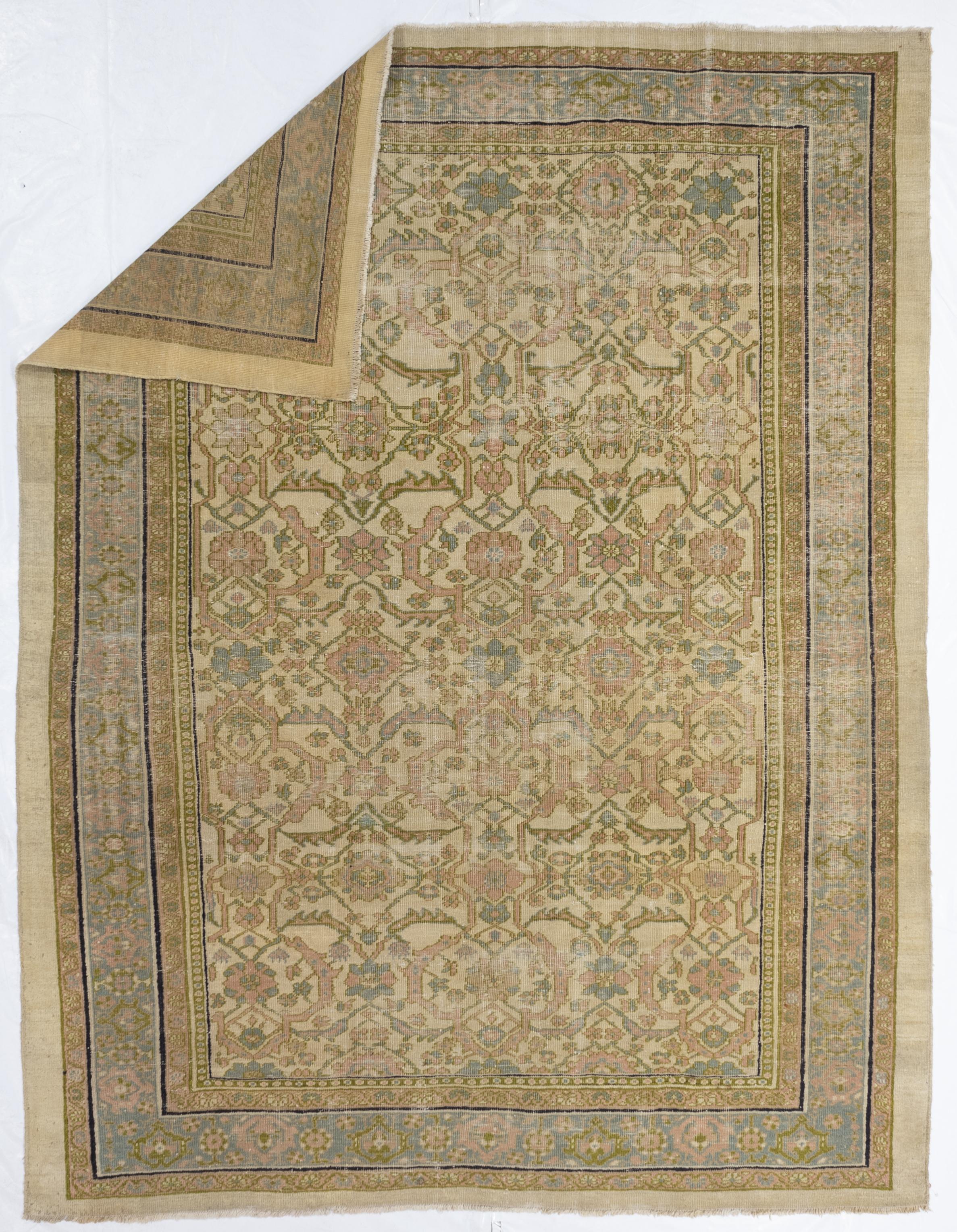 Feiner antiker persischer Sultanabad-Mahal-Teppich 7'0