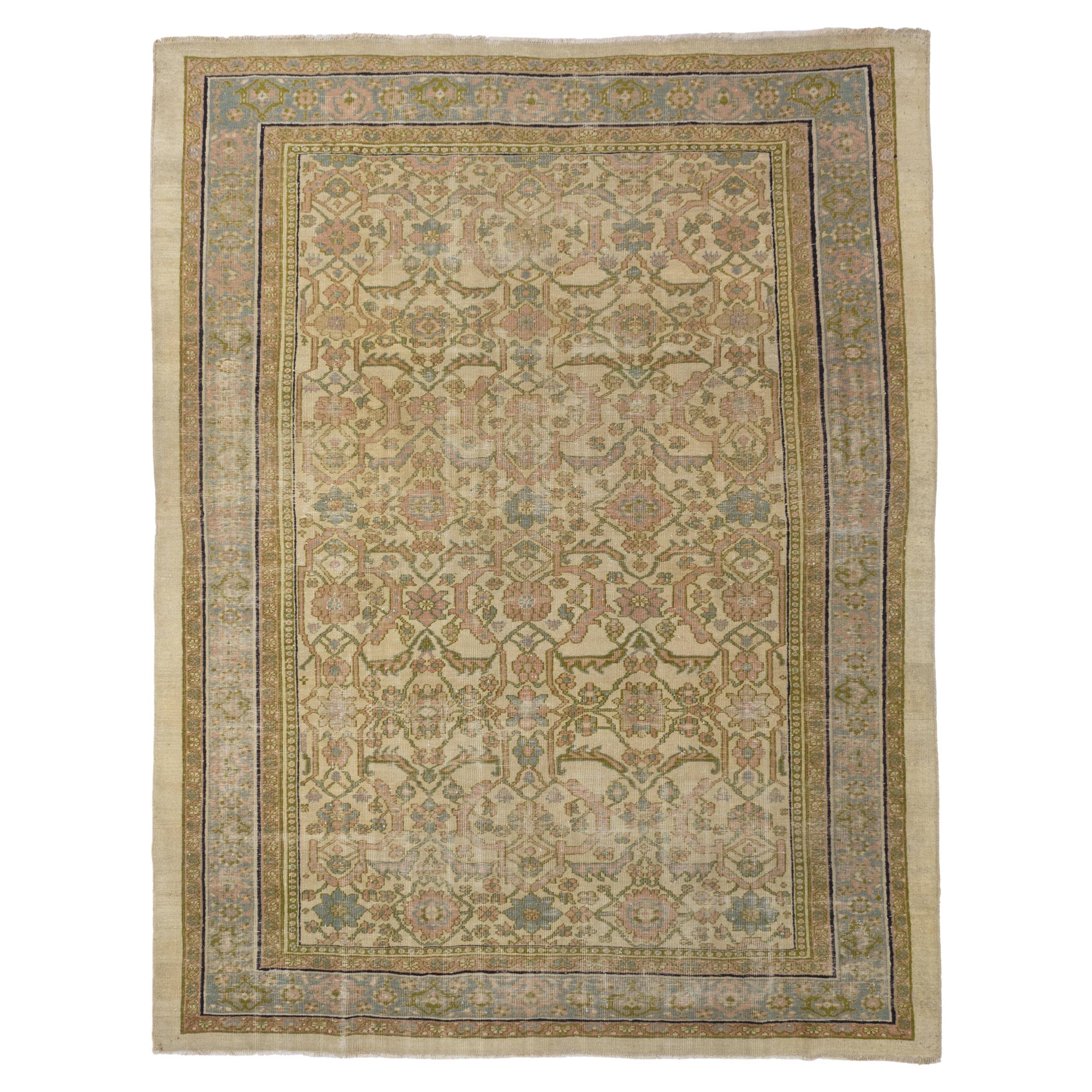 Feiner antiker persischer Sultanabad-Mahal-Teppich 7'0" x 9'1