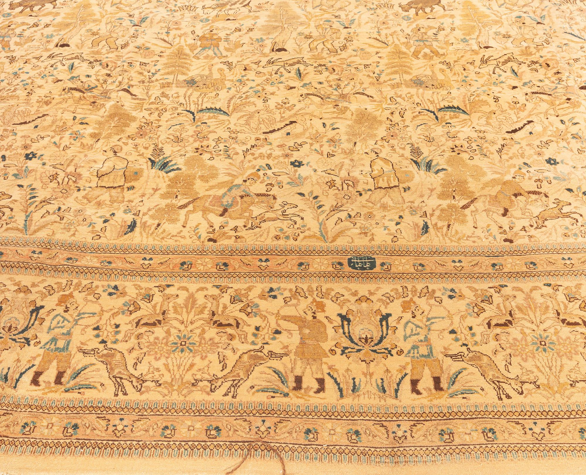Tessuto a mano Doris Leslie Blau Tappeto antico persiano Tabriz in lana fatto a mano in vendita
