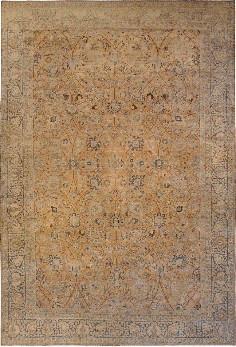 Persian Tabriz Botanic Wool Rug, Late 19th Century, Offered by Antique Rugs by Doris Leslie Blau