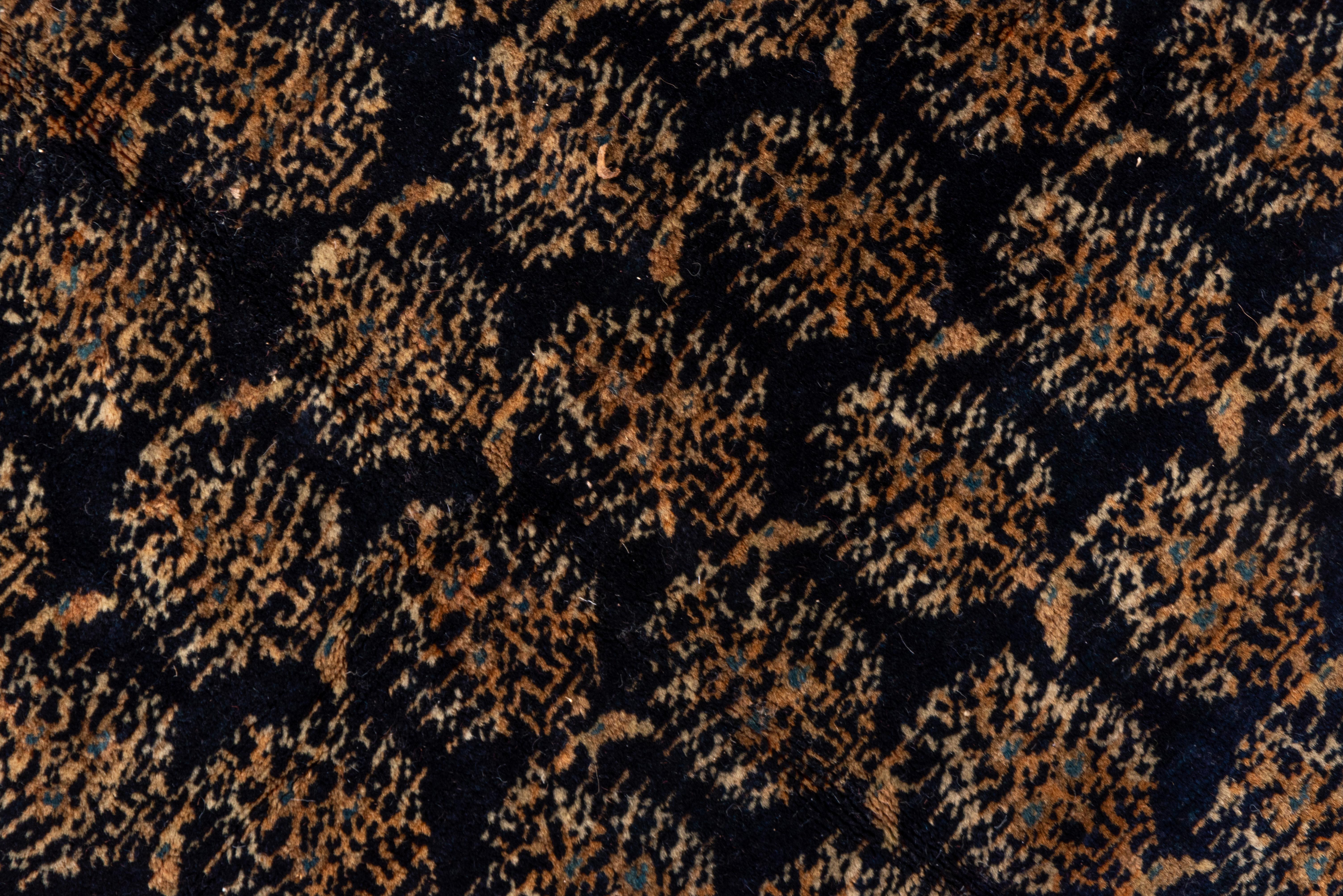 Wool Fine Antique Persian Tabriz Carpet, Allover Dark Navy Field, Allover Design For Sale