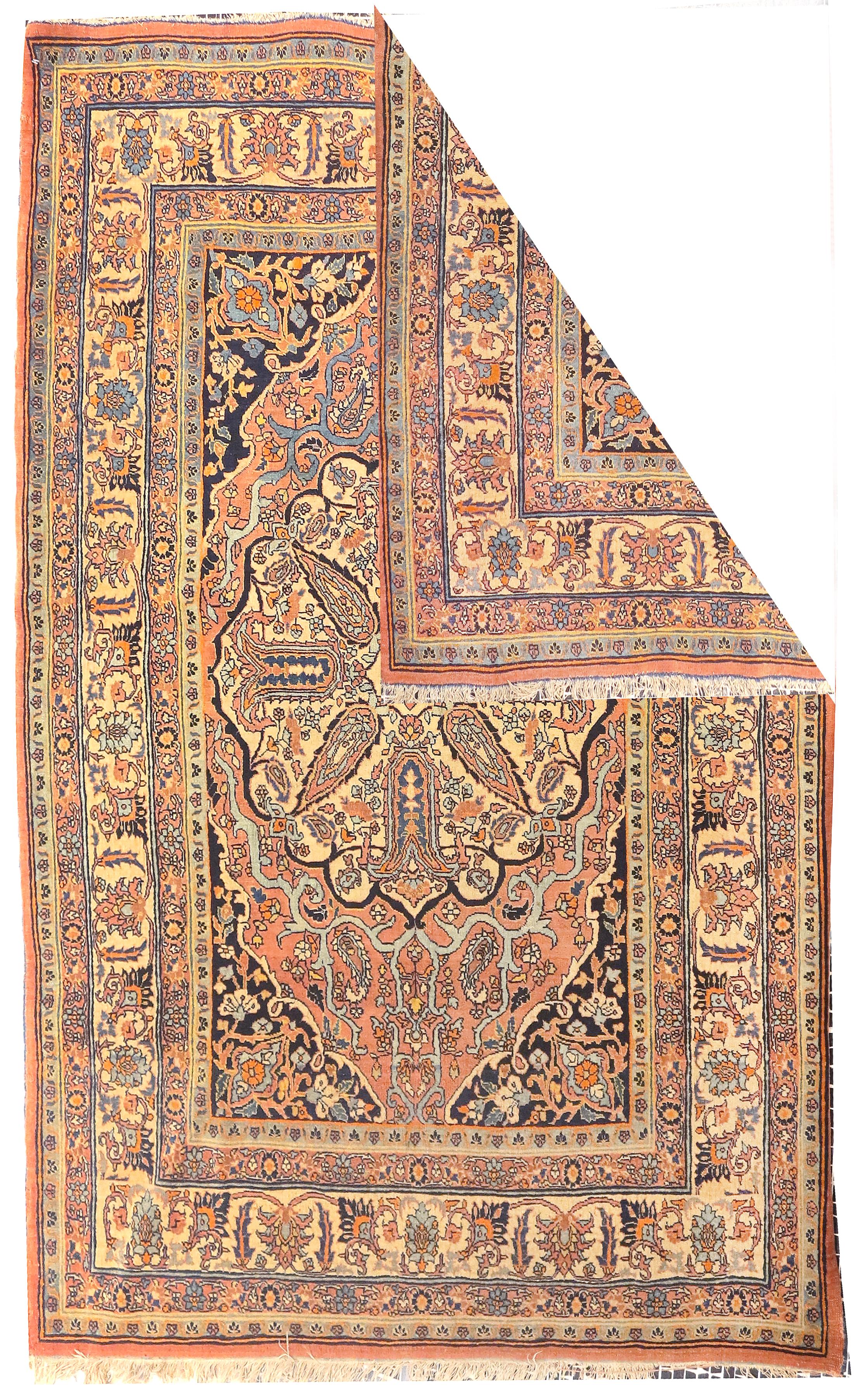 Hand-Knotted Antique Persian Tabriz Haji Jalili Area Rug For Sale