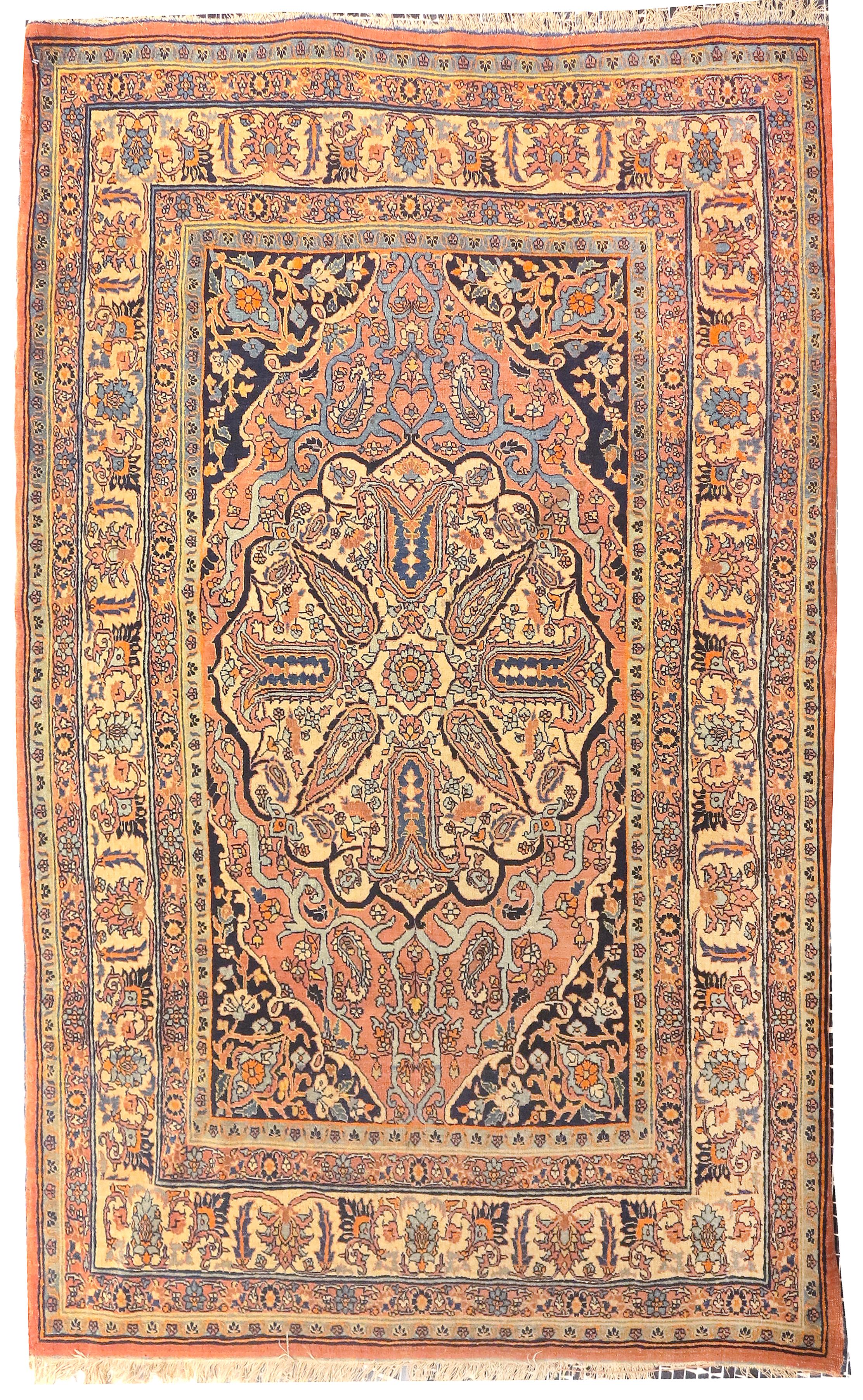 Antique Persian Tabriz Haji Jalili Area Rug In Good Condition For Sale In New York, NY