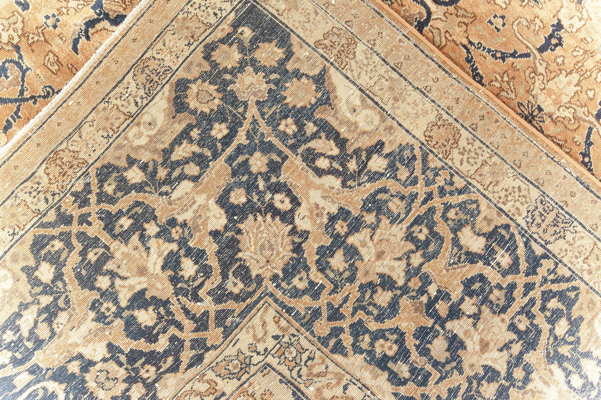 Antique Persian Tabriz Handmade Wool Carpet For Sale 4