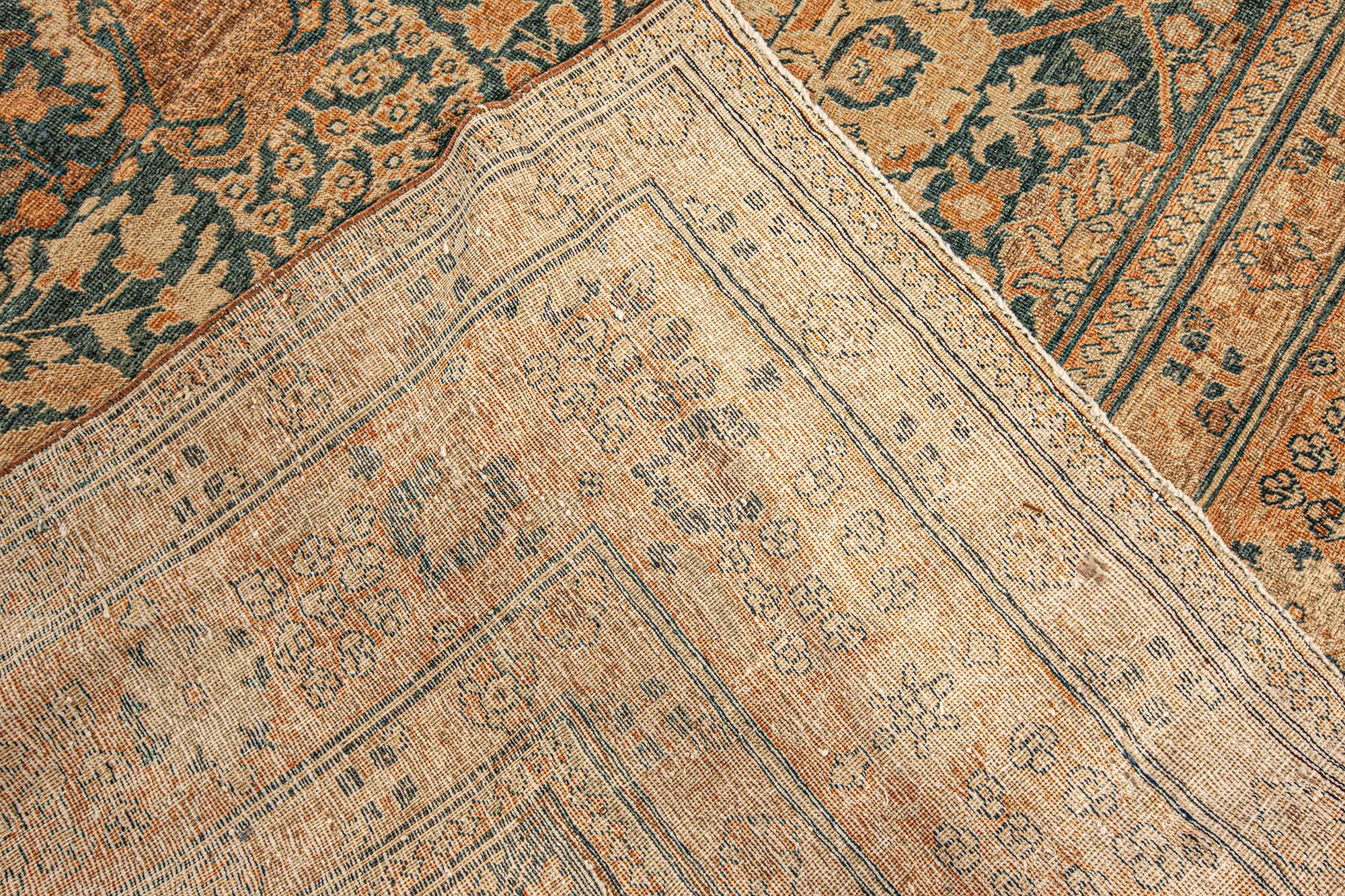 XIX secolo Doris Leslie Blau Tappeto antico persiano Tabriz in lana fatto a mano in vendita