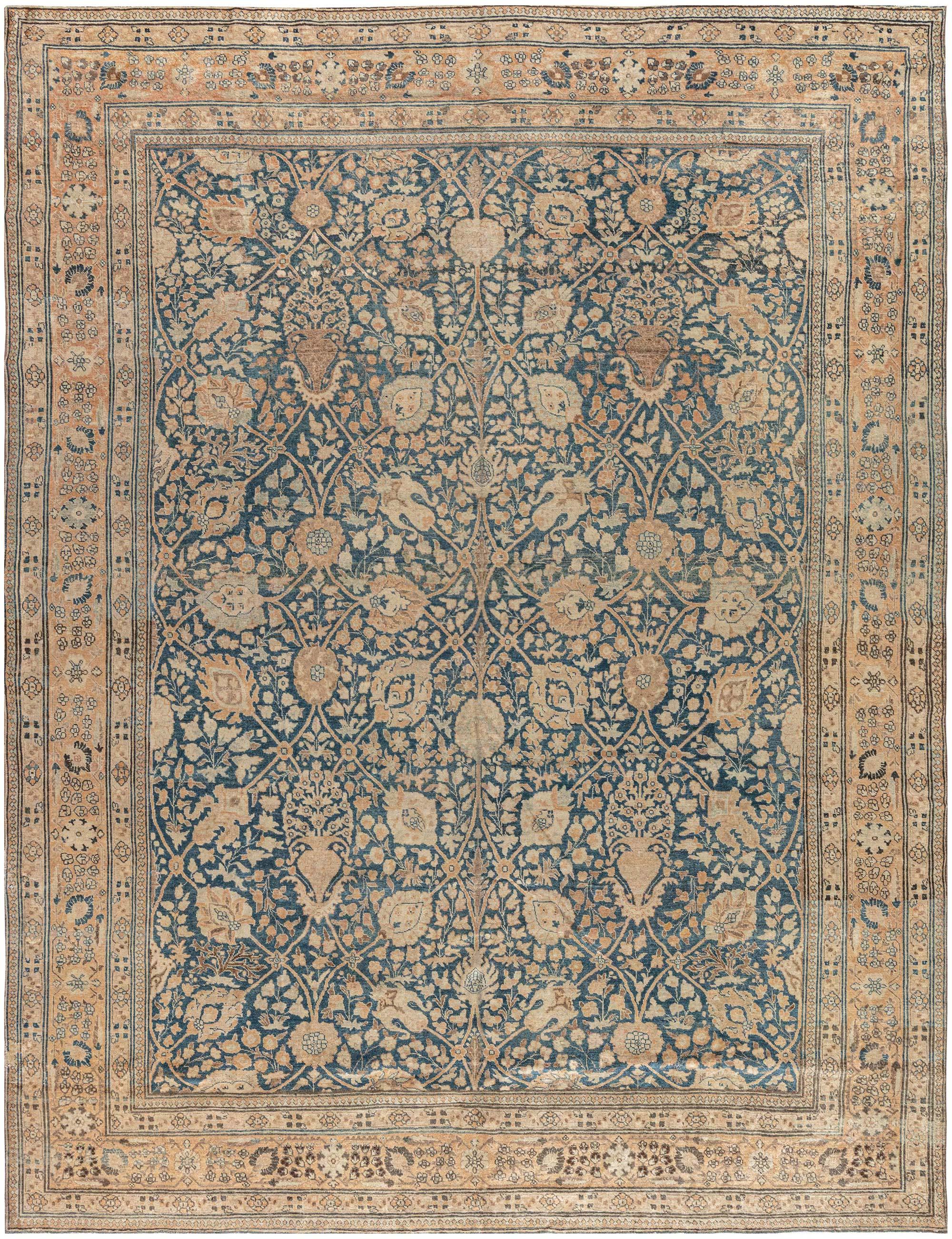 Antique Persian Tabriz Handmade Wool Rug For Sale