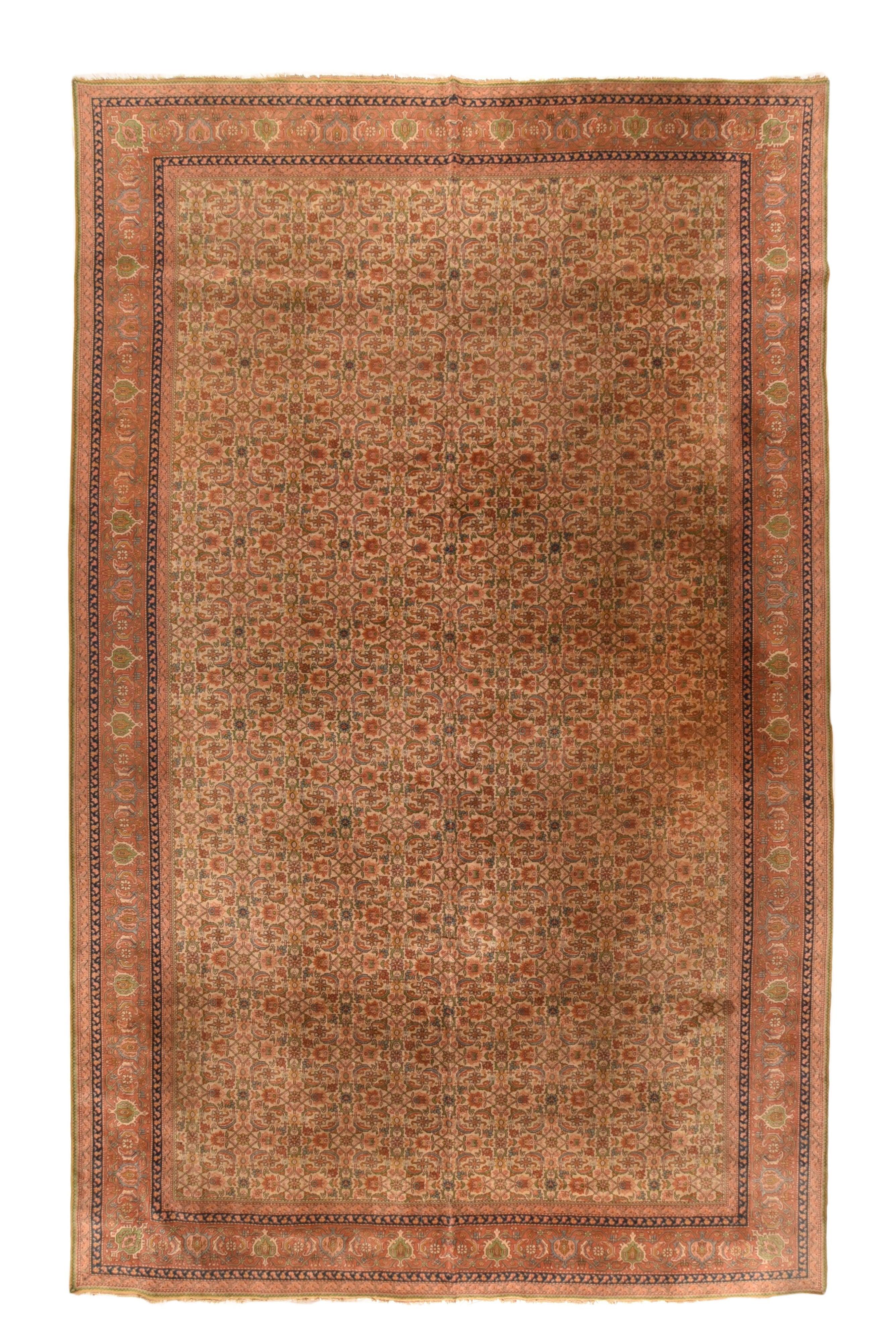 Perse Fine tapis persan ancien de Tabriz 10'1'' x 16'0'' en vente