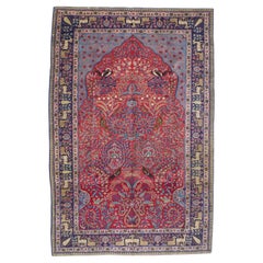 Fina Alfombra Persa Antigua Tabriz 1,80 x 1,80 metros