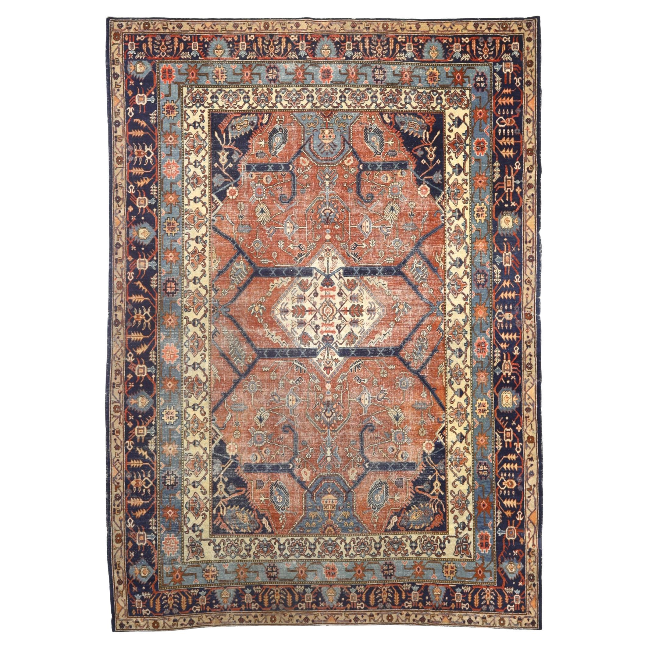 Feine antike persische Tabriz Teppich 5'5" x 6'5"