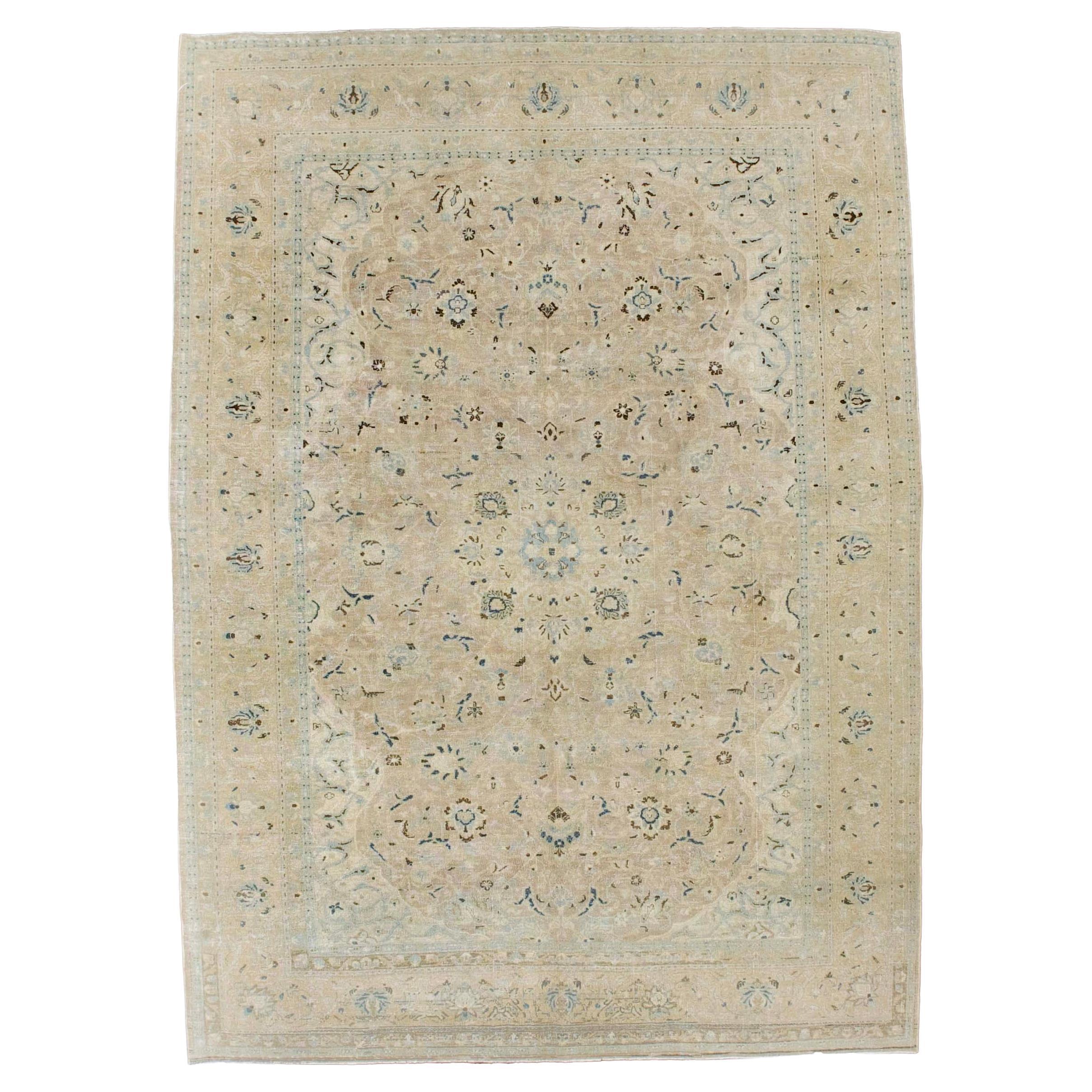 Tapis ancien Tabriz Persan 7'6" x 10'4" en vente