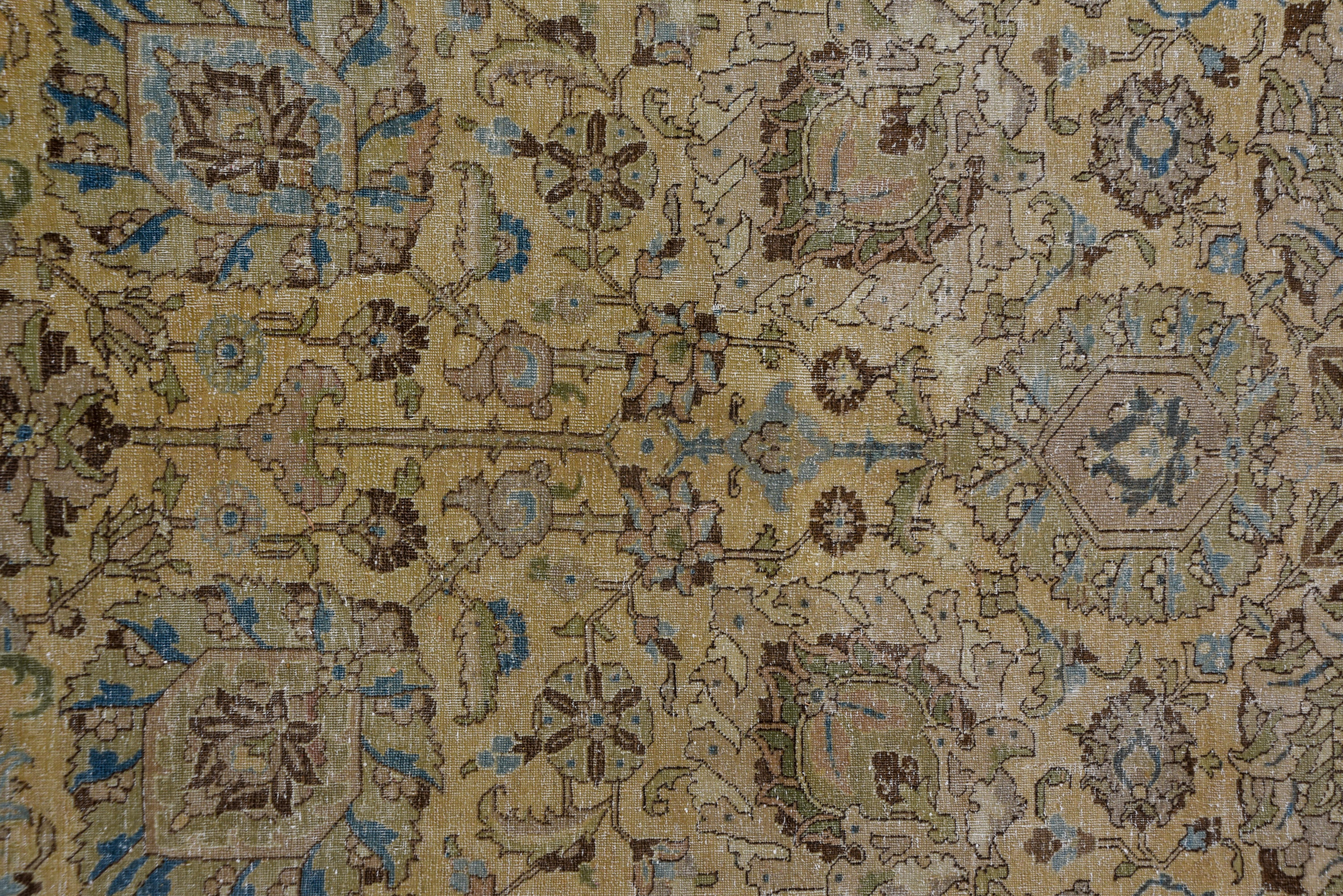 Fine Antique Persian Tabriz Rug, All-Over Field, Blue Borders, circa 1920s In Good Condition For Sale In New York, NY