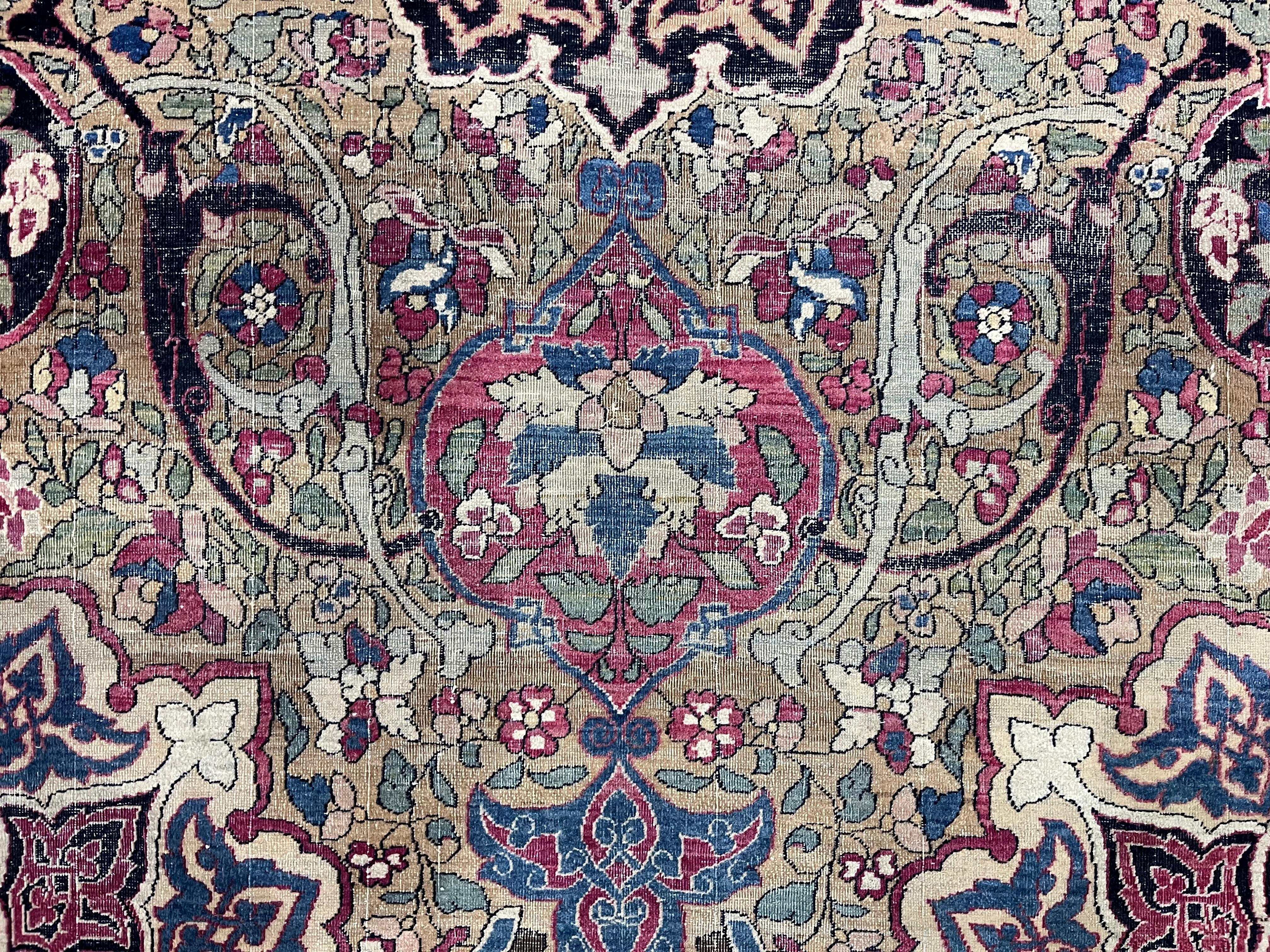 19th Century Fine Antique Persian Tehran Rug 4'6