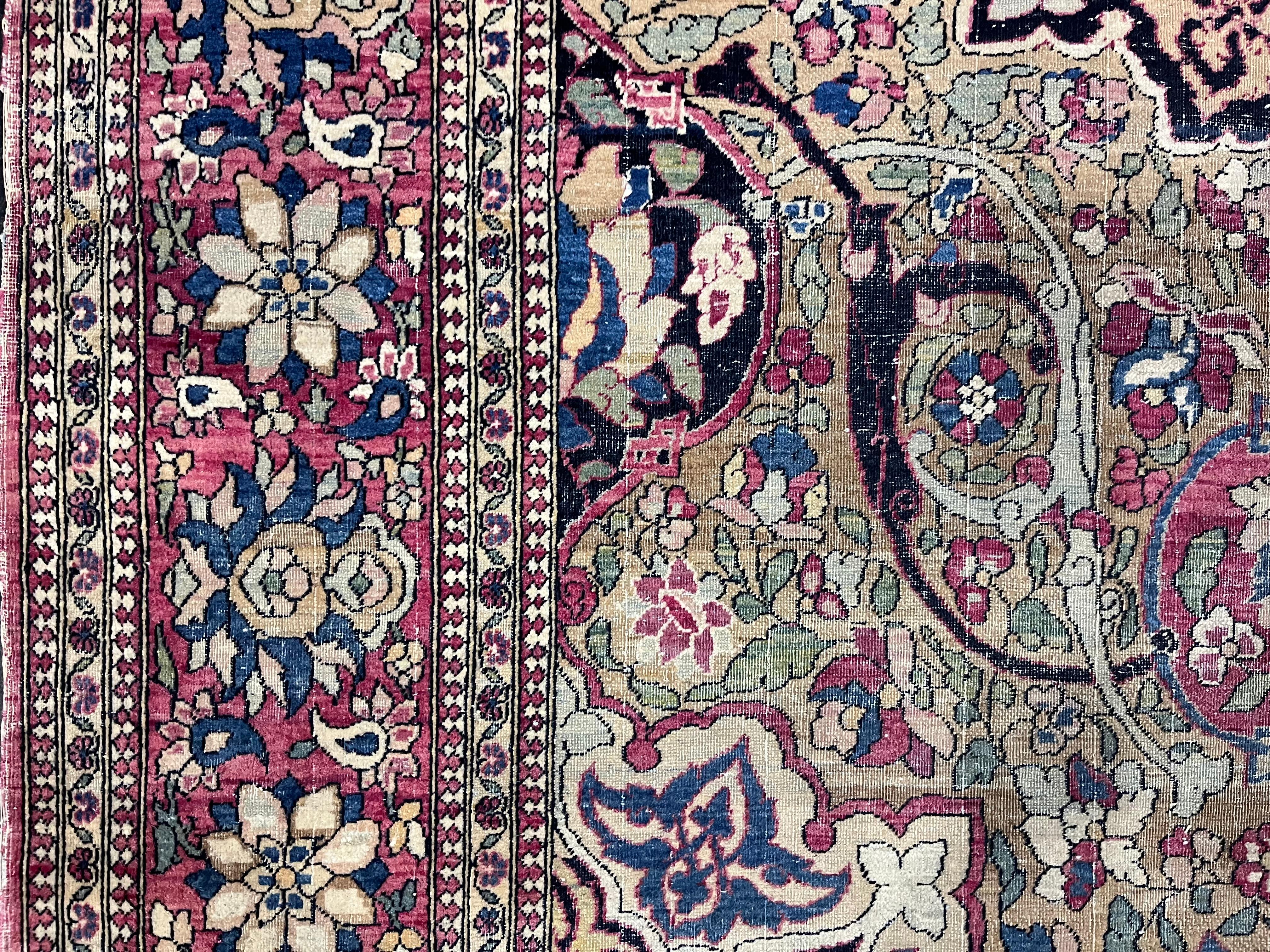 Wool Fine Antique Persian Tehran Rug 4'6