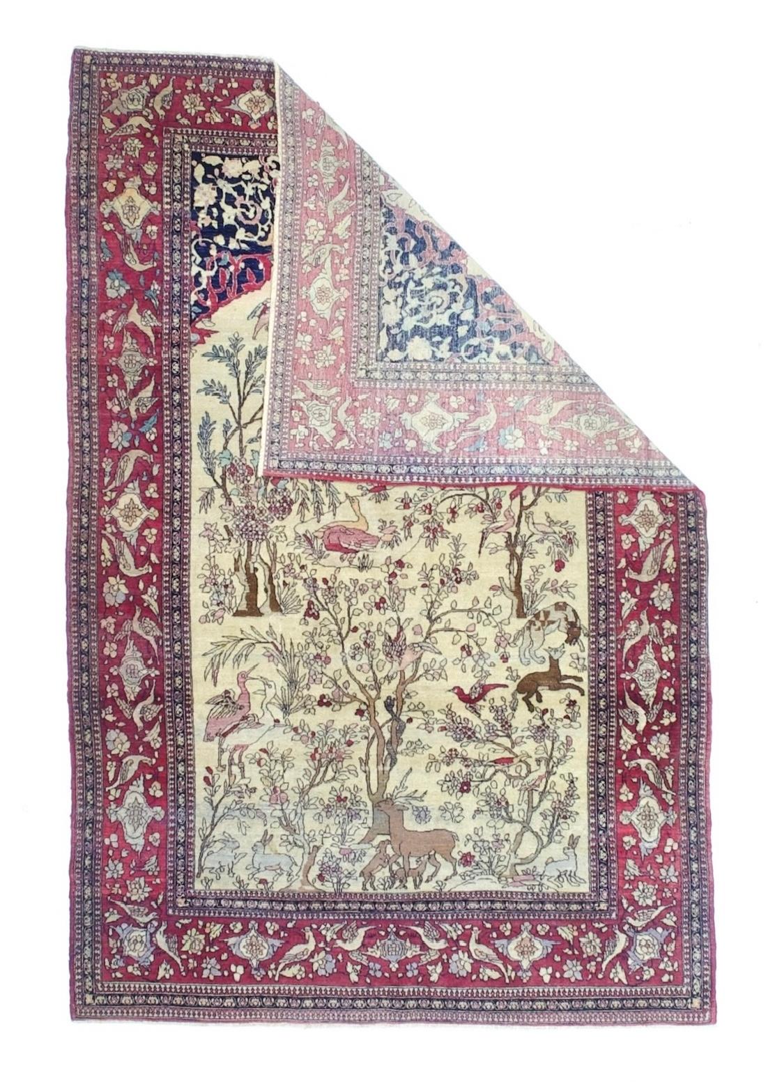 Fine Antique Persian Tehran Rug 4’8